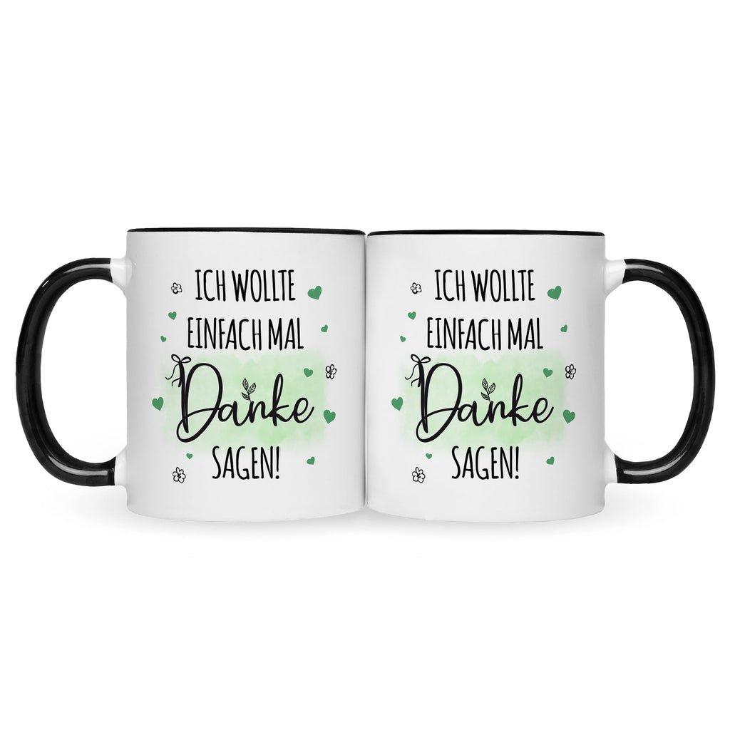 Bedruckte Tasse mit Spruch Wollte einfach mal danke sagen
