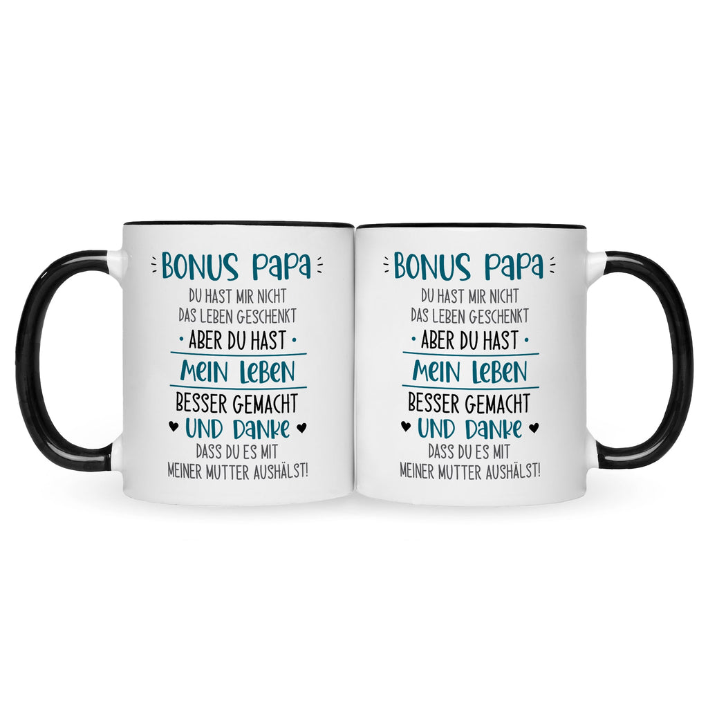 Bedruckte Tasse mit Spruch Bonus Eltern