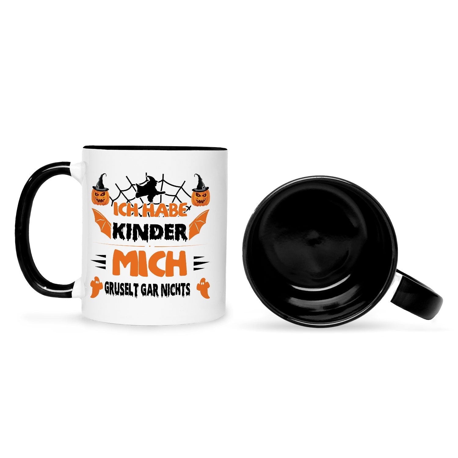 Bedruckte Tasse mit Spruch Ich habe Kinder mich gruselt gar nichts