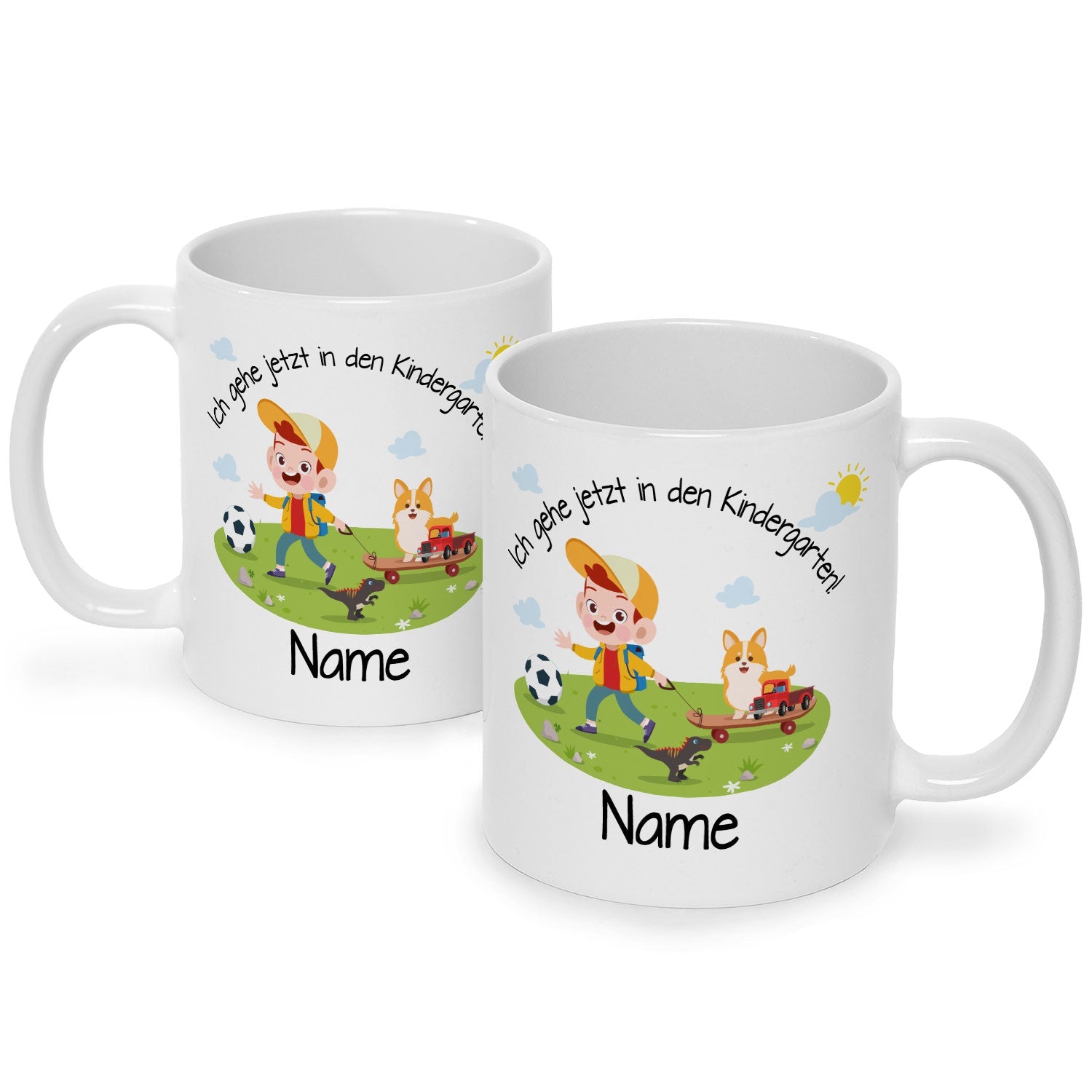 Bedruckte Tasse mit Motiv Ich gehe jetzt in den Kindergarten für Jungen & Mädchen