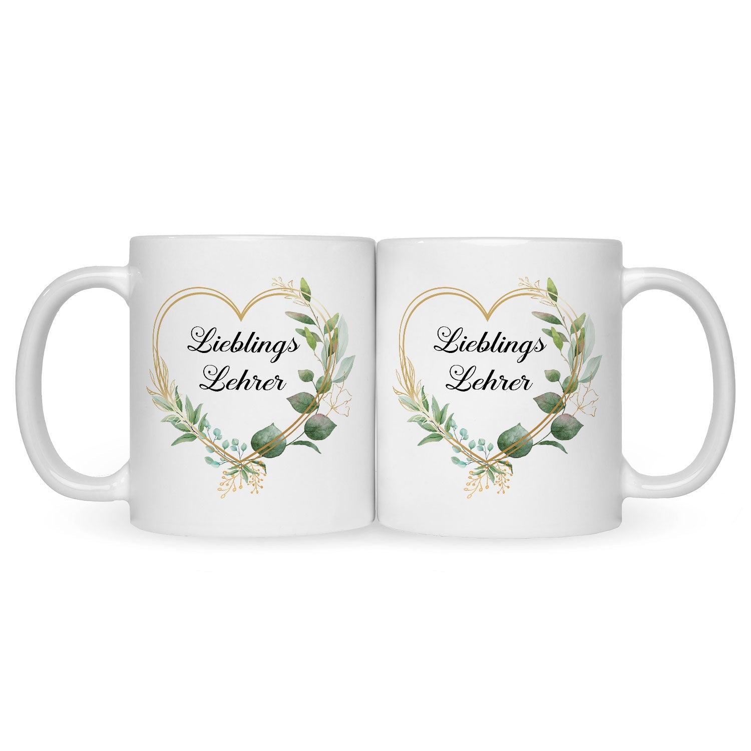 Bedruckte Tasse mit Spruch Lieblingslehrer/Lieblingslehrerin