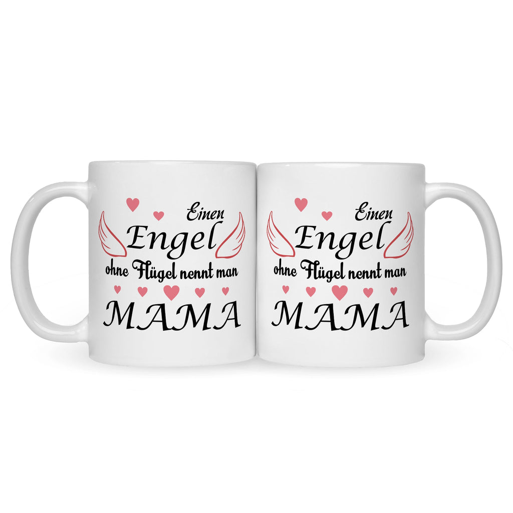Bedruckte Tasse mit Spruch Engel ohne Flügel