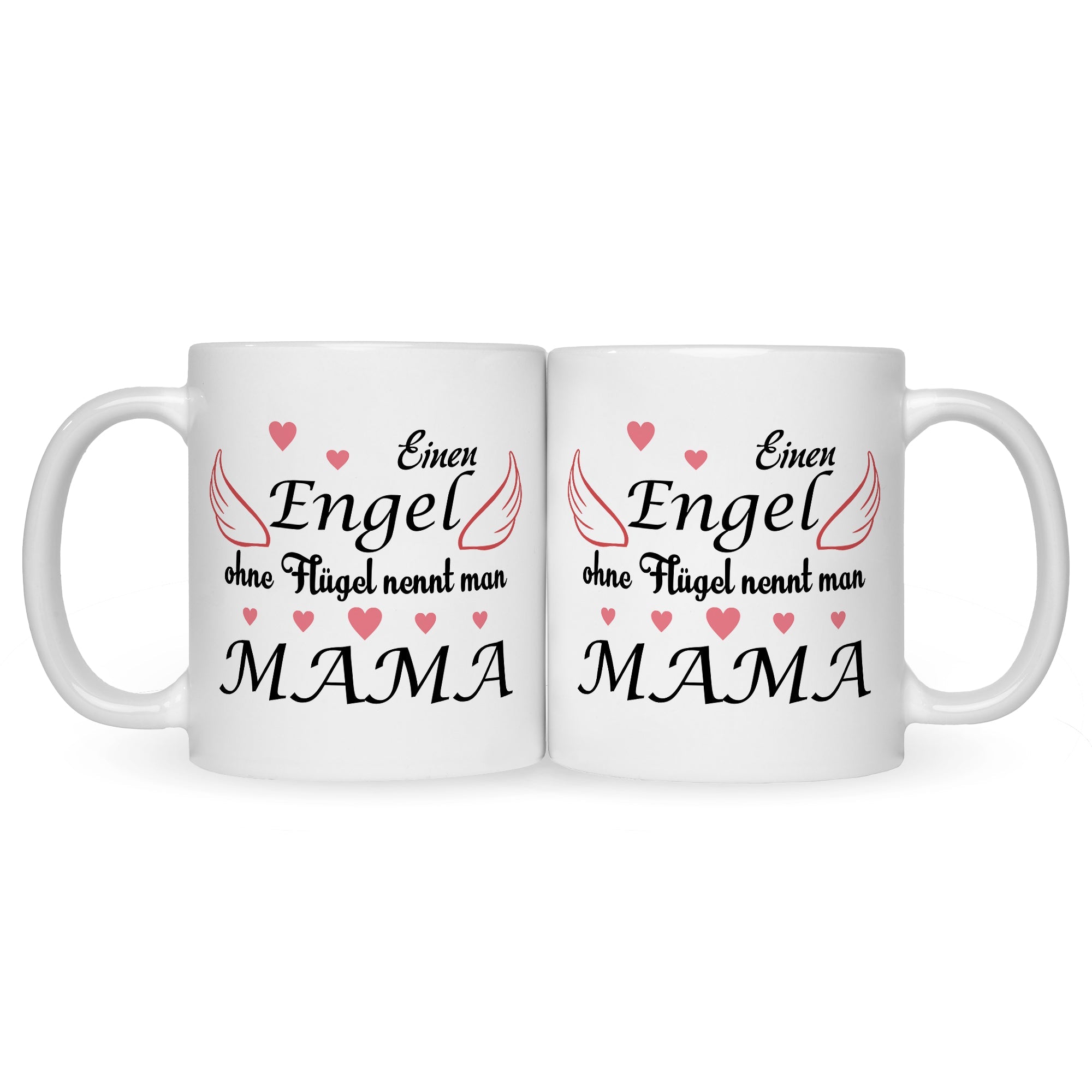 Bedruckte Tasse mit Spruch Engel ohne Flügel