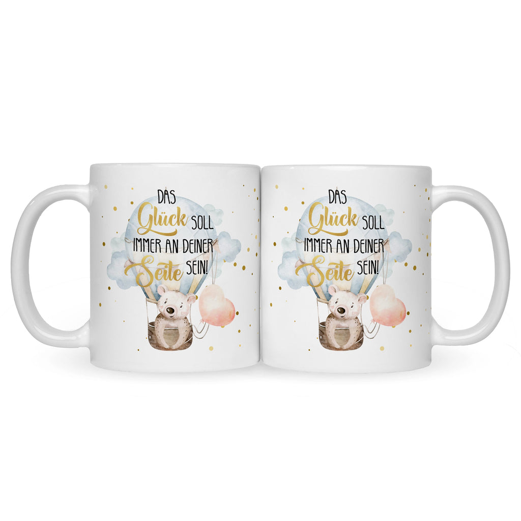 Bedruckte Tasse mit Spruch Glück immer an deiner Seite