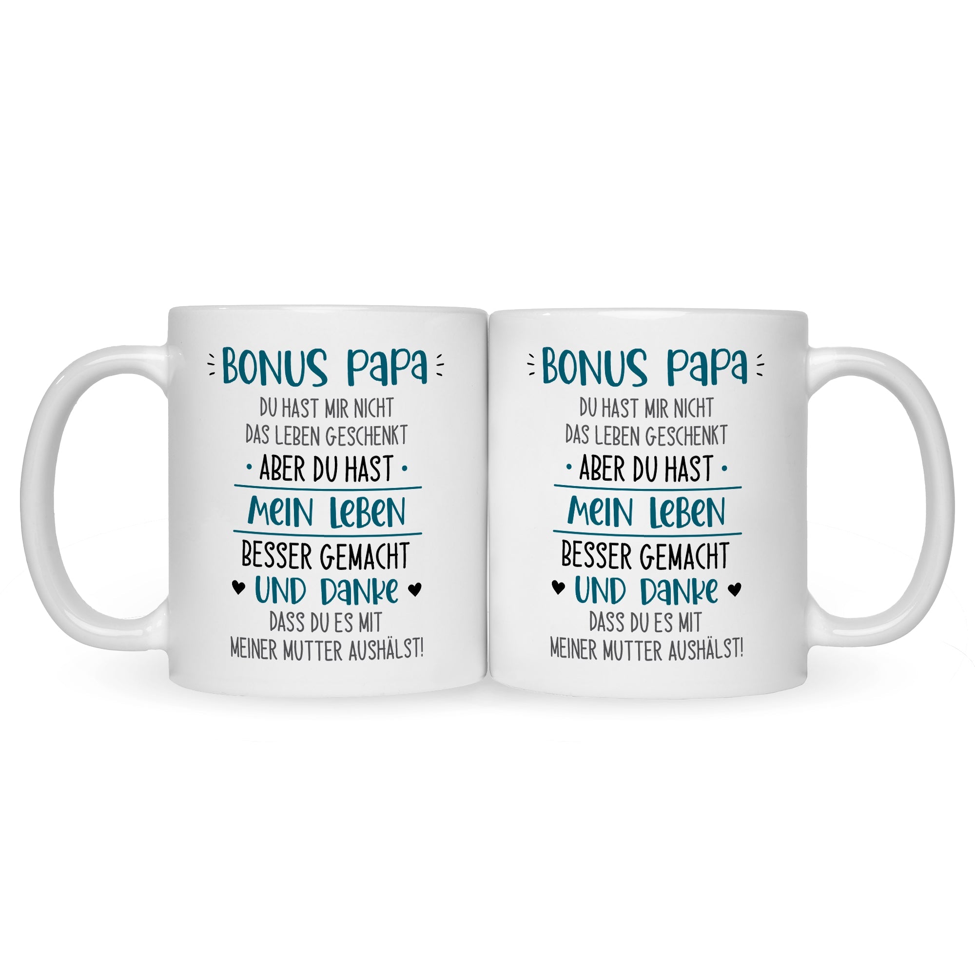 Bedruckte Tasse mit Spruch Bonus Eltern