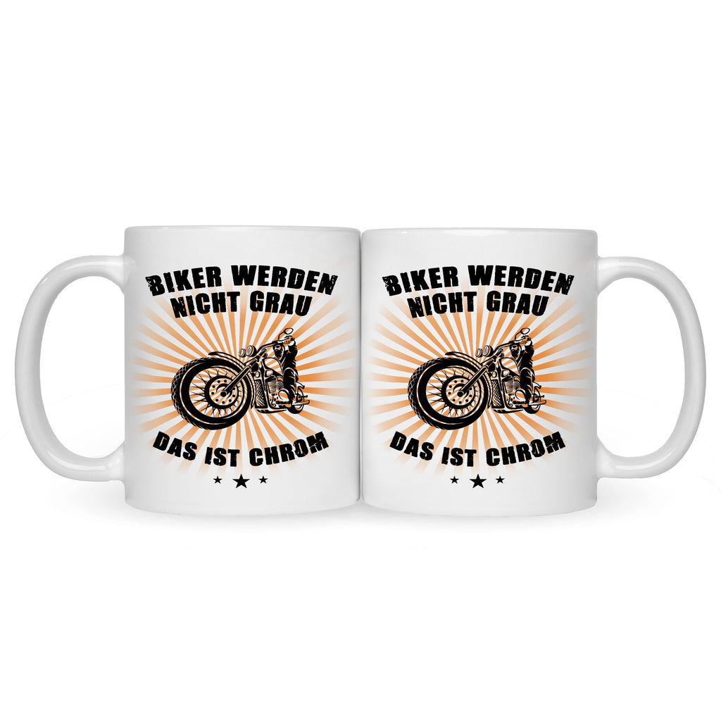 Bedruckte Tasse mit Spruch Biker werden nicht grau