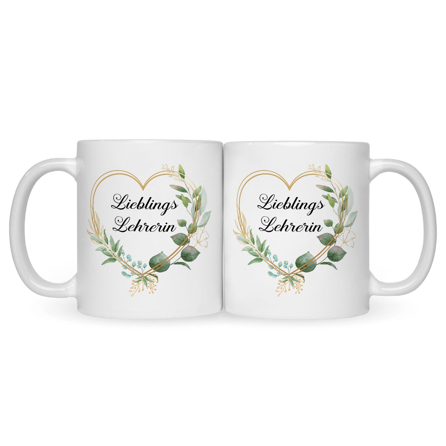 Bedruckte Tasse mit Spruch Lieblingslehrer/Lieblingslehrerin