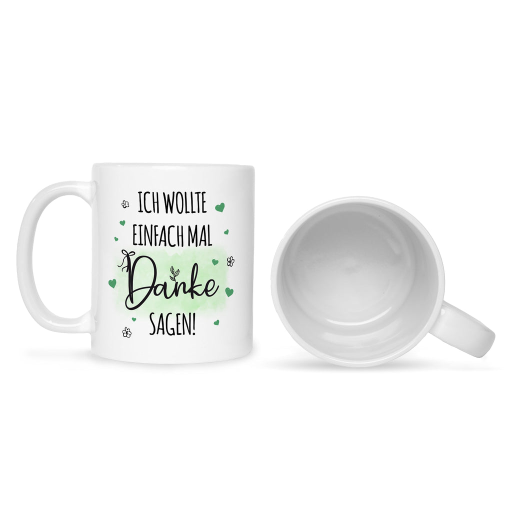 Bedruckte Tasse mit Spruch Wollte einfach mal danke sagen
