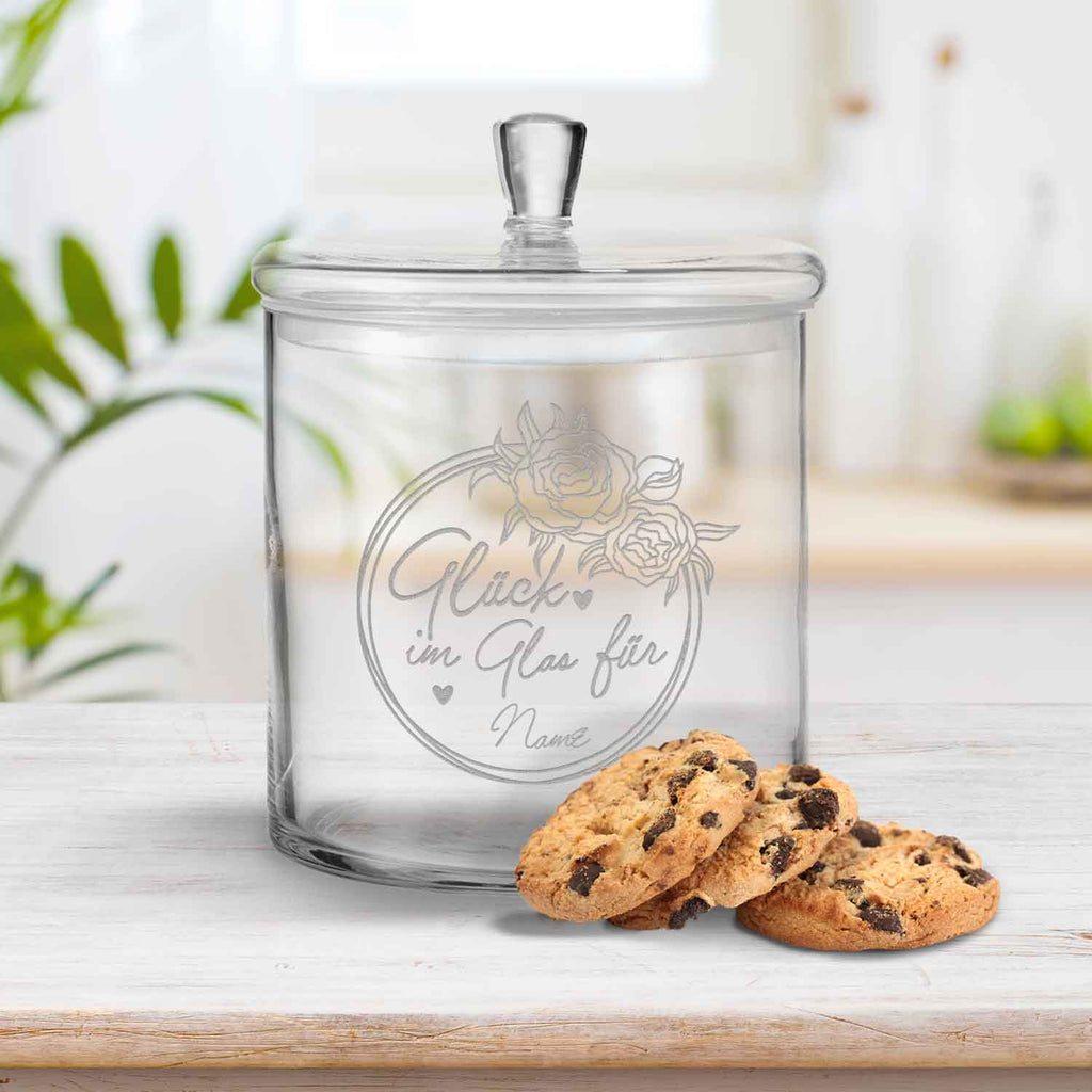 Leonardo Keksglas mit Gravur "Glück im Glas"