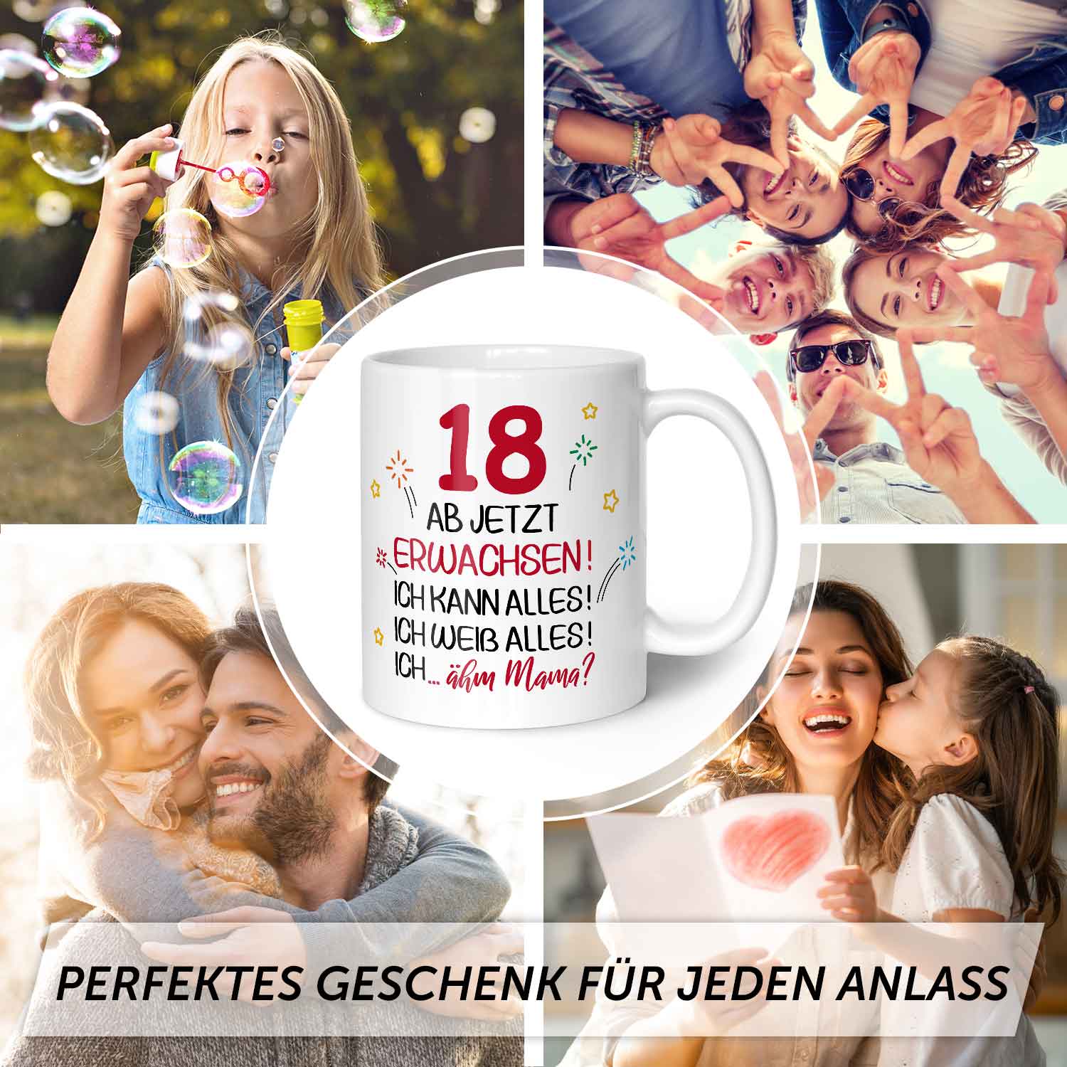 Bedruckte Tasse - Ab jetzt erwachsen 18