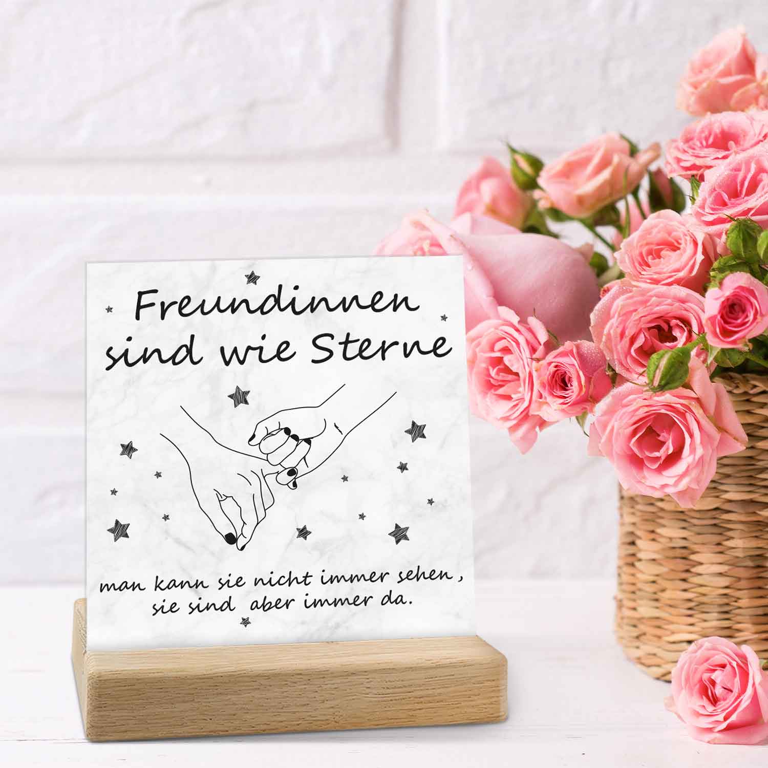 Acrylschild mit dem Spruch Freundinnen sind wie Sterne - Geschenk für die beste Freundin