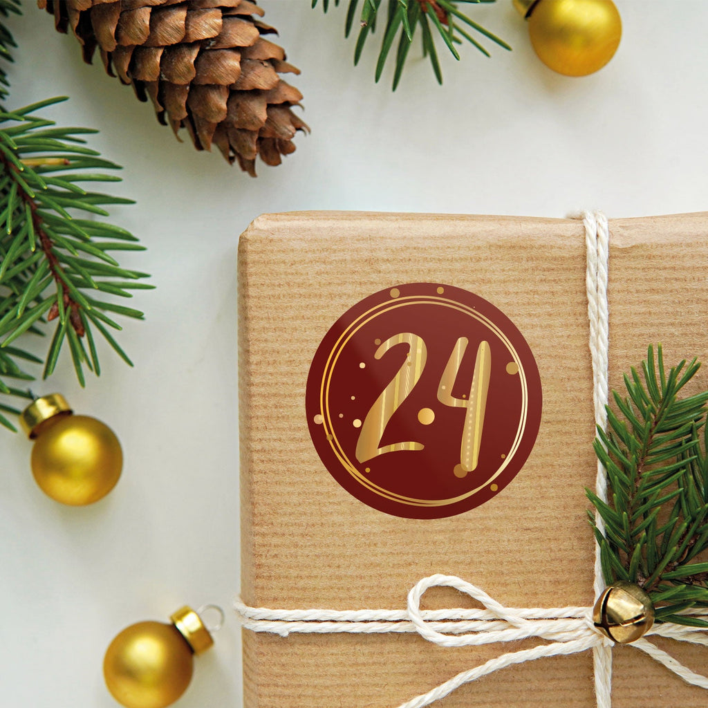 Adventskalender Zahlenaufkleber zum basteln mit bunten Zahlen für Weihnachten zum Selbstgestalten