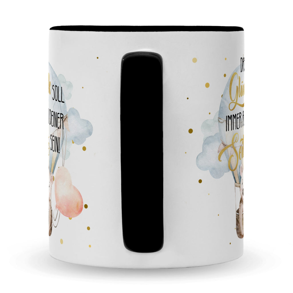 Bedruckte Tasse mit Spruch Glück immer an deiner Seite