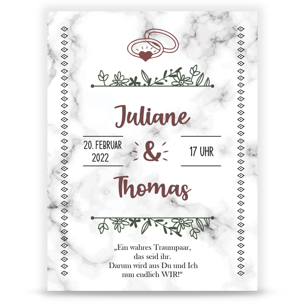 Hochzeitseinladungskarte im Marble White Design