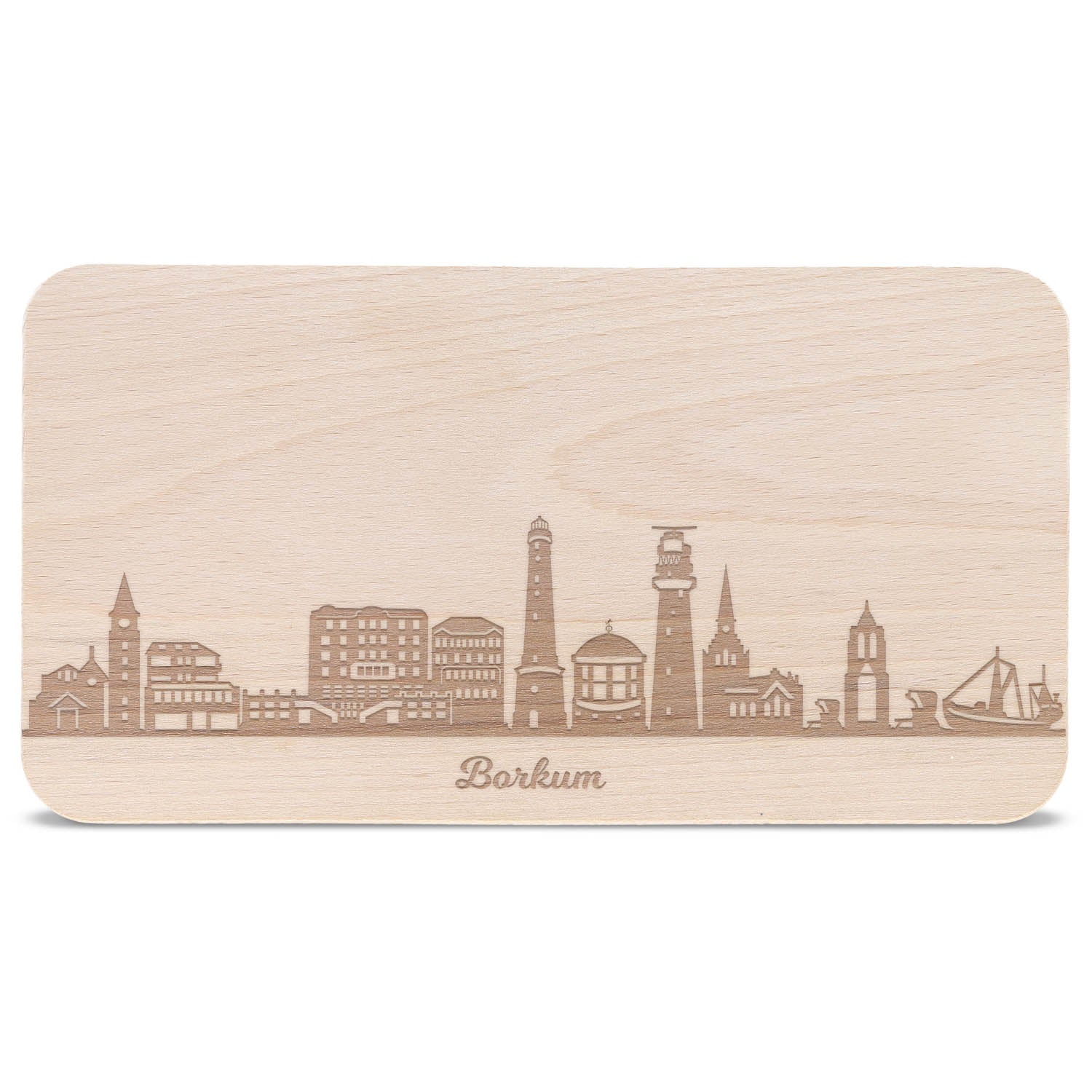 Frühstücksbrettchen Skyline Borkum