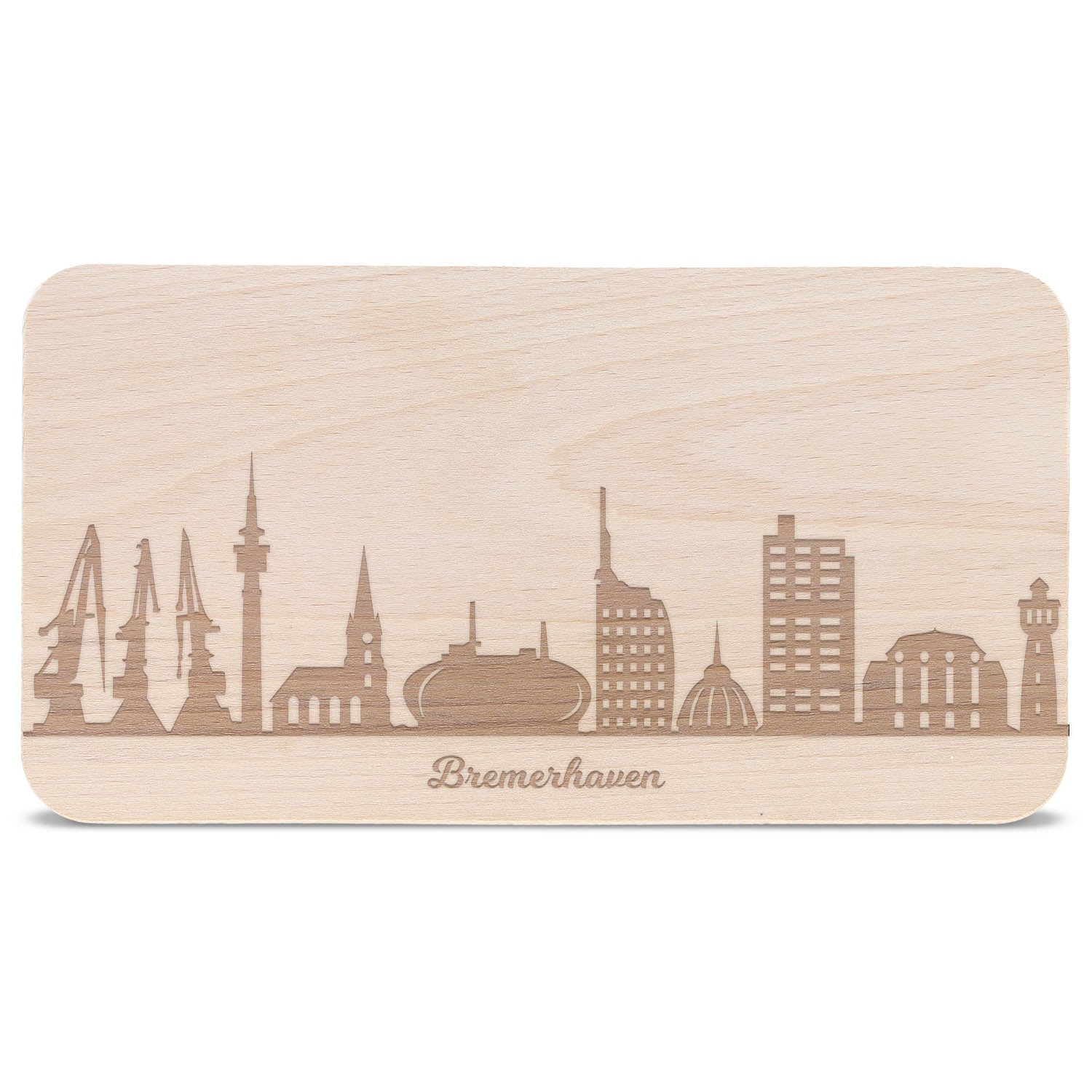 Frühstücksbrettchen Skyline Bremerhaven