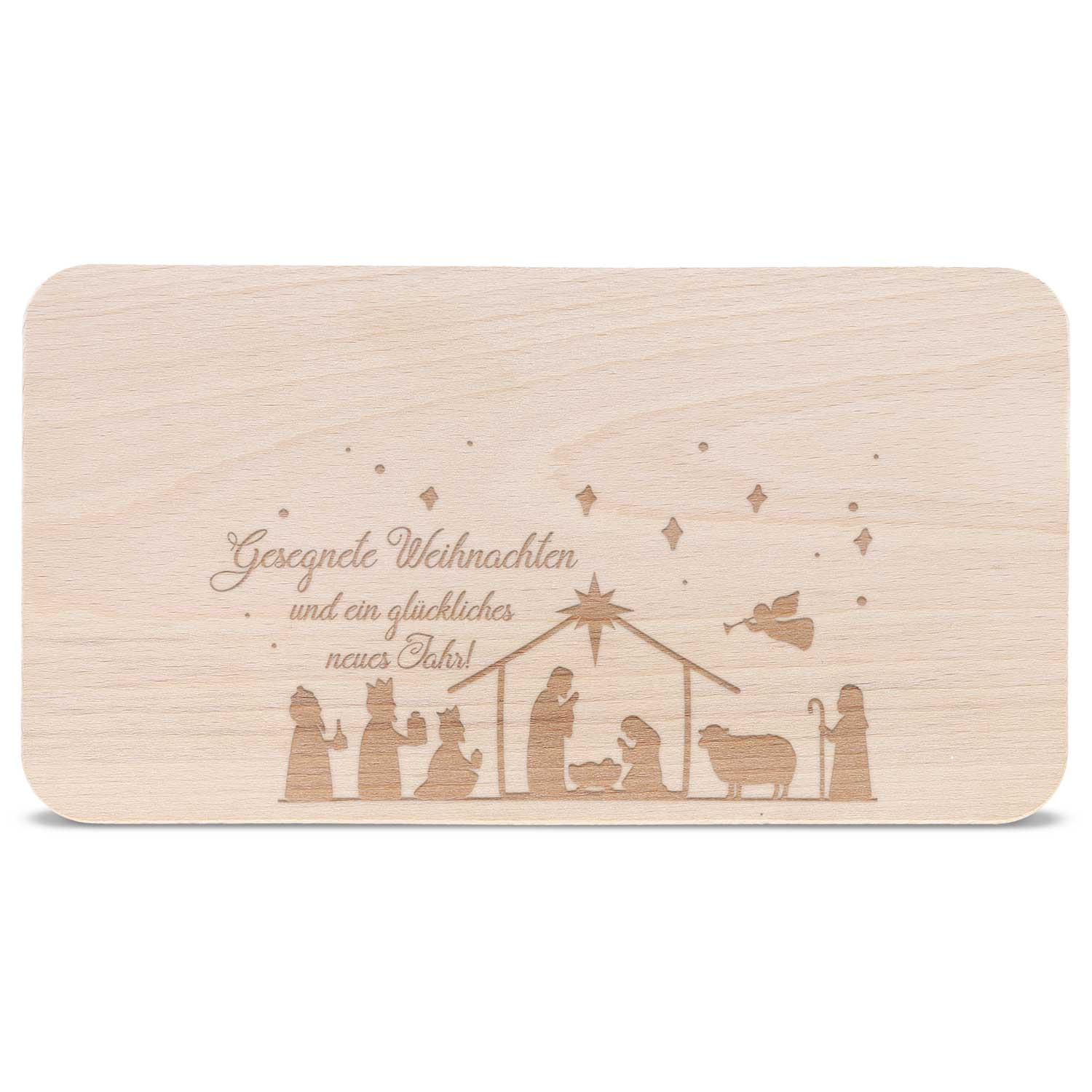 Frühstücksbrettchen aus Holz mit Gravur - Gesegnete Weihnachten - Weihnachtsdeko