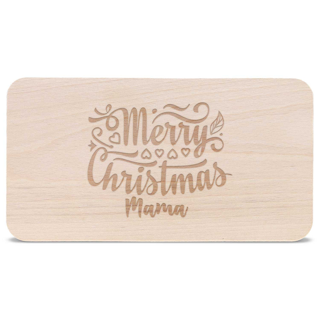 Frühstücksbrettchen aus Holz mit Gravur - Merry Christmas Mama - Weihnachtsdeko