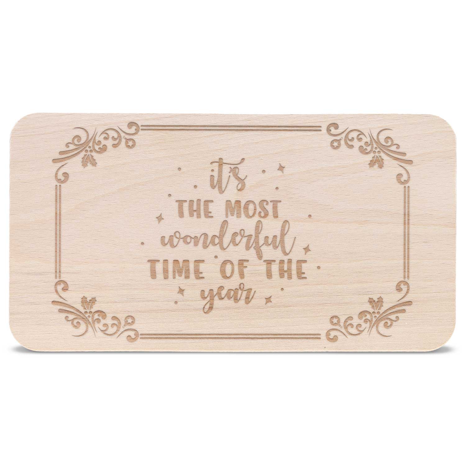 Frühstücksbrettchen aus Holz mit Gravur - it´s the most Wonderful time of the Year - Weihnachtsdeko