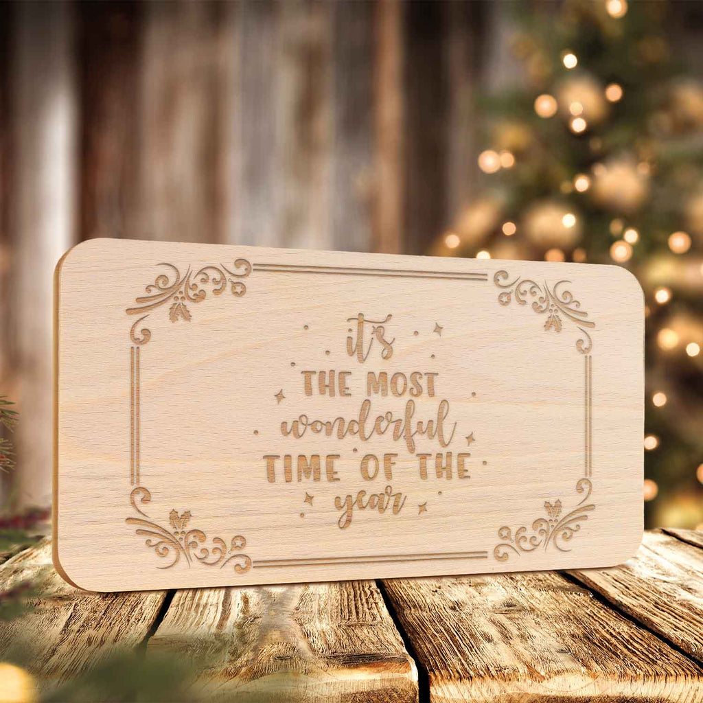 Frühstücksbrettchen aus Holz mit Gravur - it´s the most Wonderful time of the Year - Weihnachtsdeko