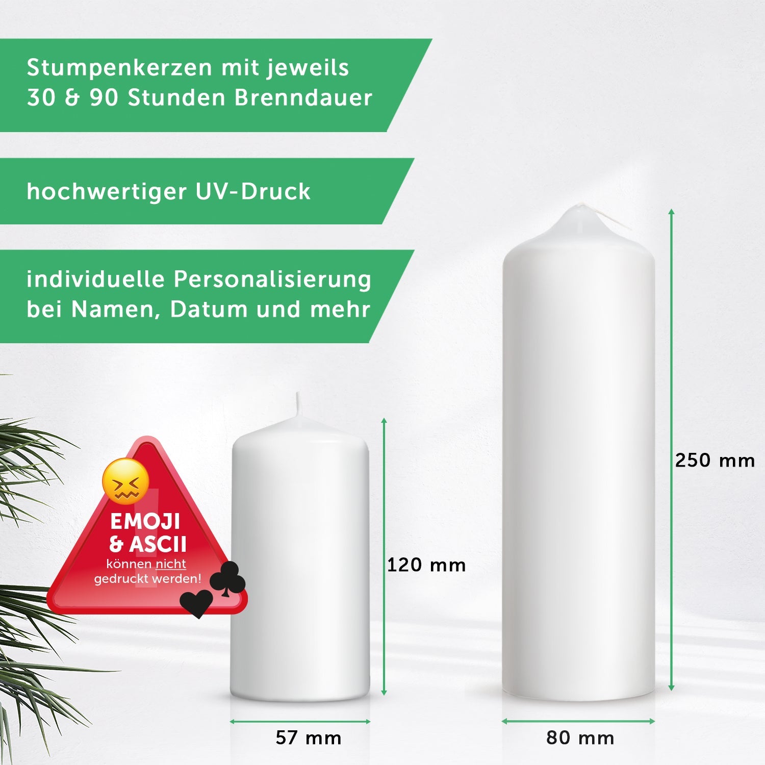 Große Kerze "Regenbogen" - Taufkerze mit Namen, Datum & Taufspruch