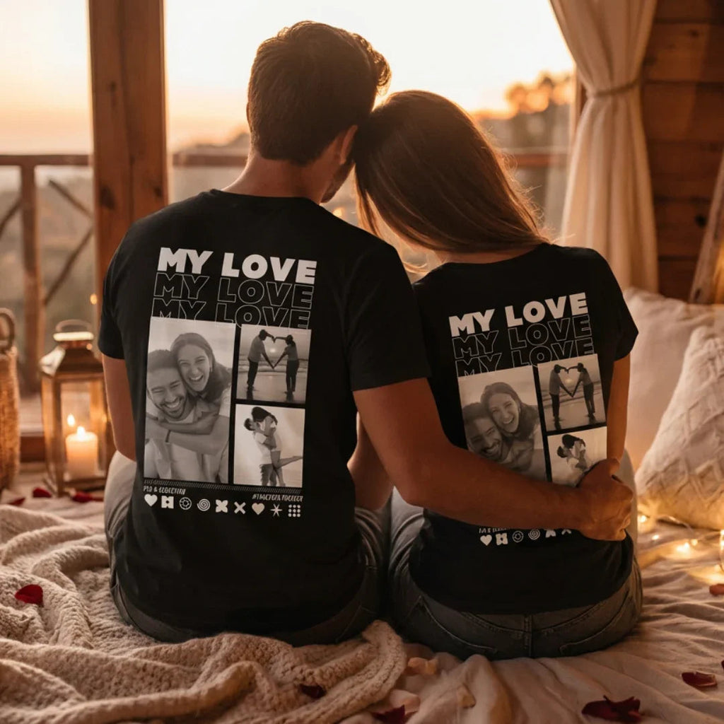 MY LOVE T-Shirt mit Euren Fotos personalisiert