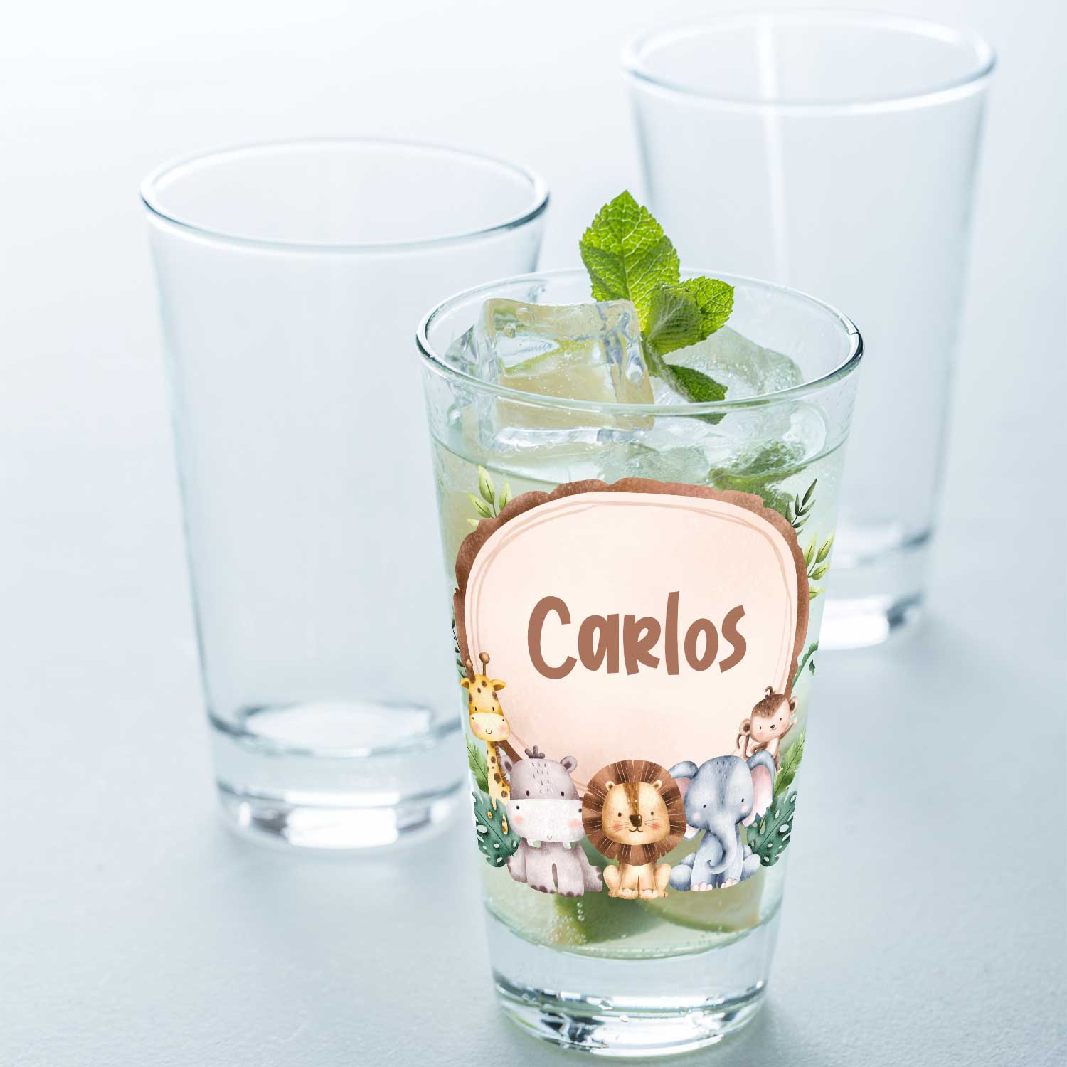 Leonardo Wasserglas mit UV-Druck "Safari" mit Wunschnamen