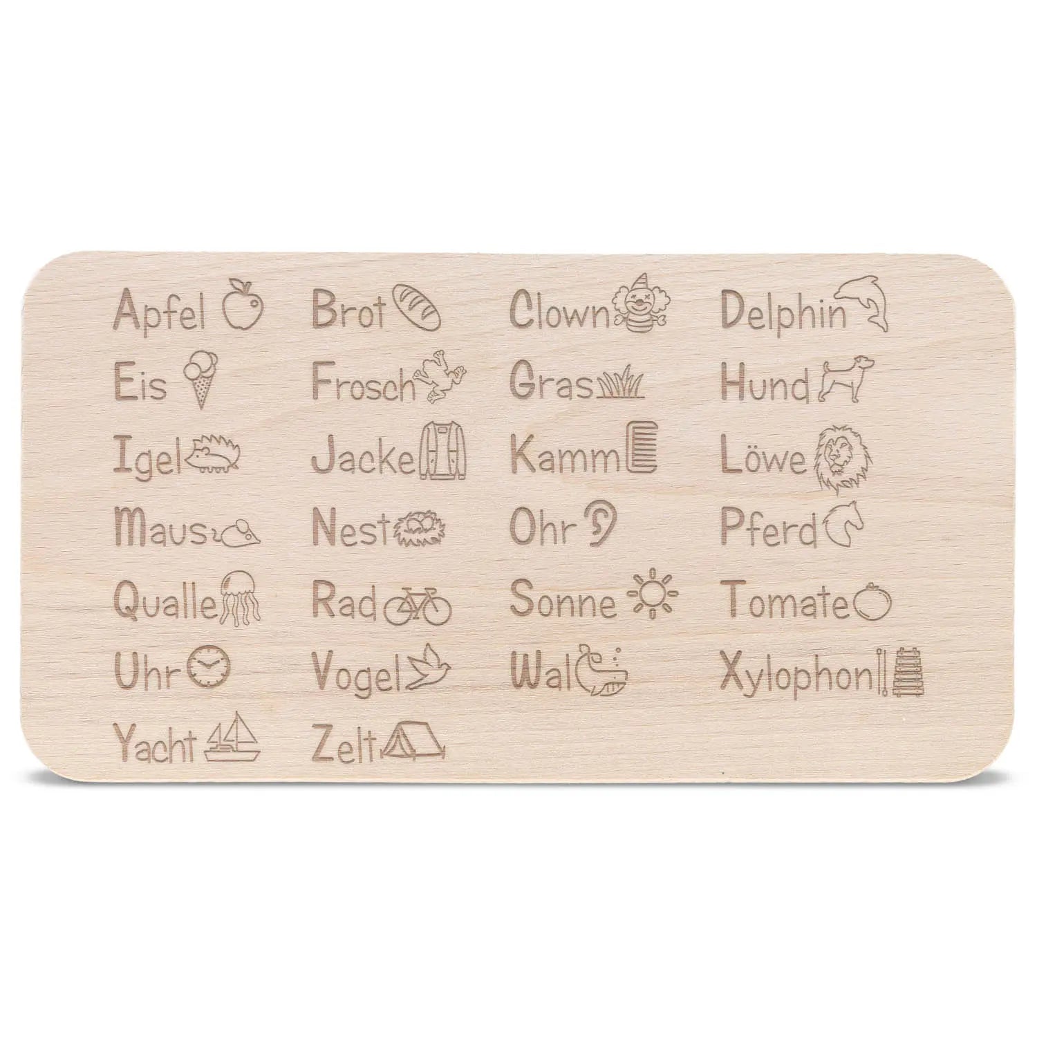Im Set: Frühstücksbrettchen "Das ABC Brotzeitbrett" + "Das 1x1 Brotzeitbrett"
