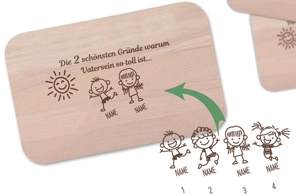 Frühstücksbrettchen Der schönste Grund warum Vater sein so toll ist