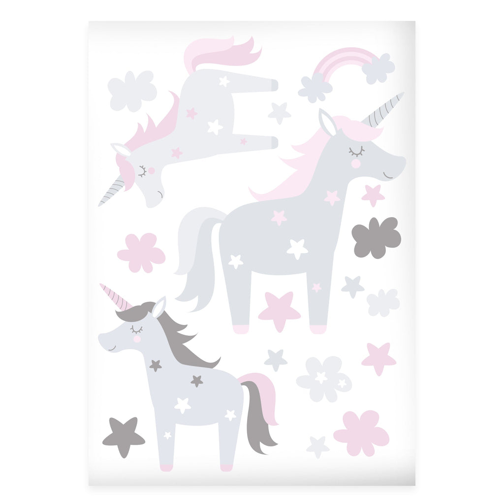 Wandsticker Set Einhorn & Sterne