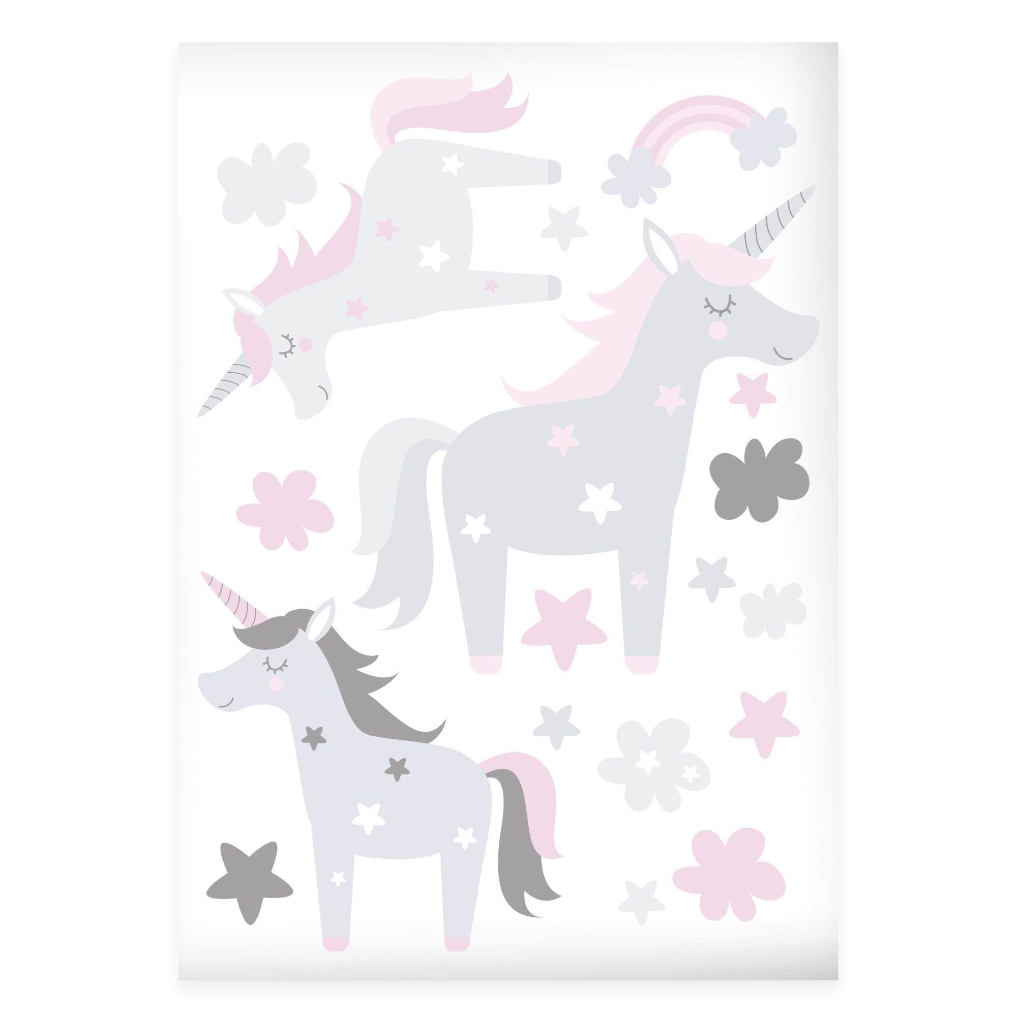 Wandsticker Set Einhorn & Sterne