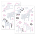 Wandsticker Set Einhorn & Sterne