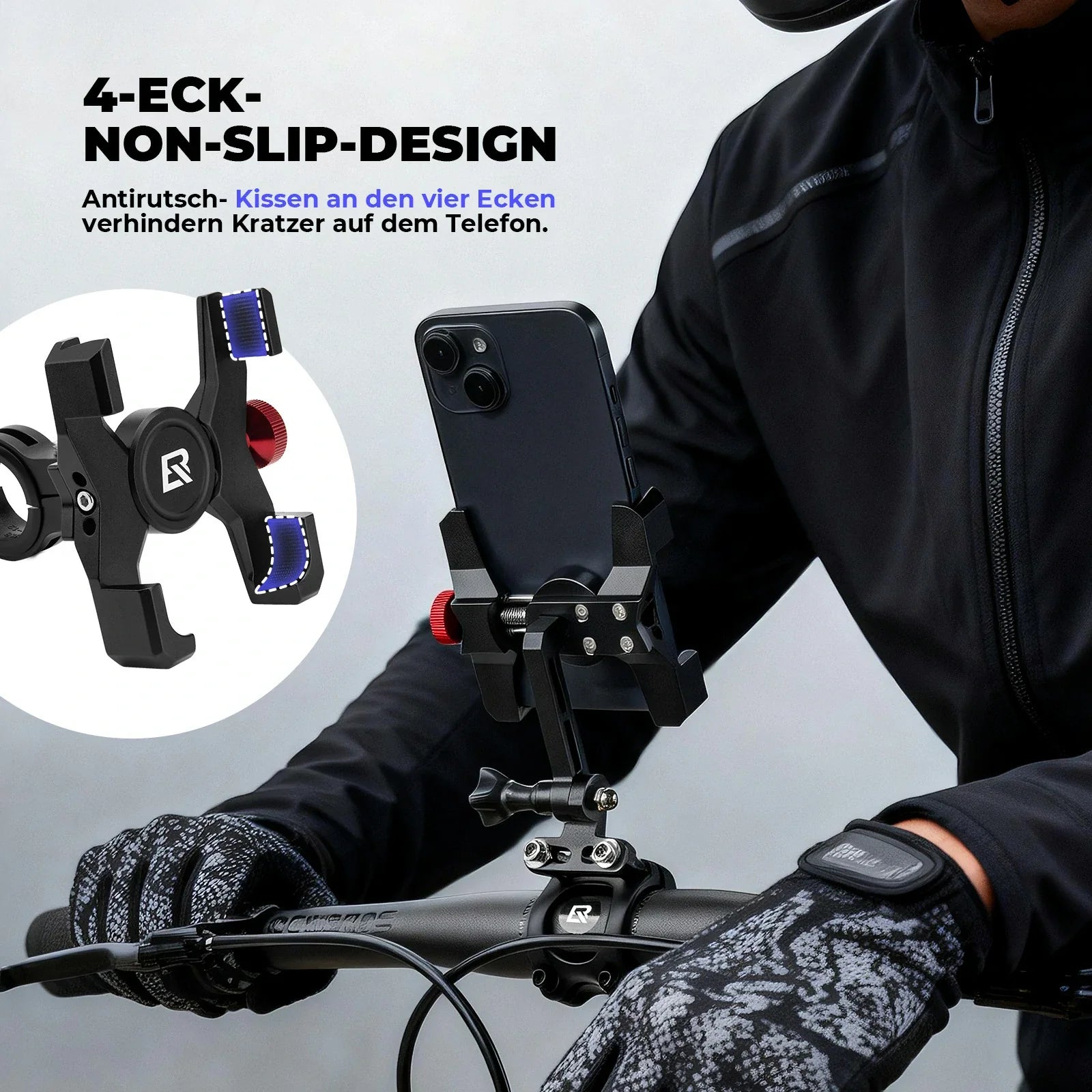 Fahrrad Handyhalterung 180° Drehbar für Handy 4.7~7.09"