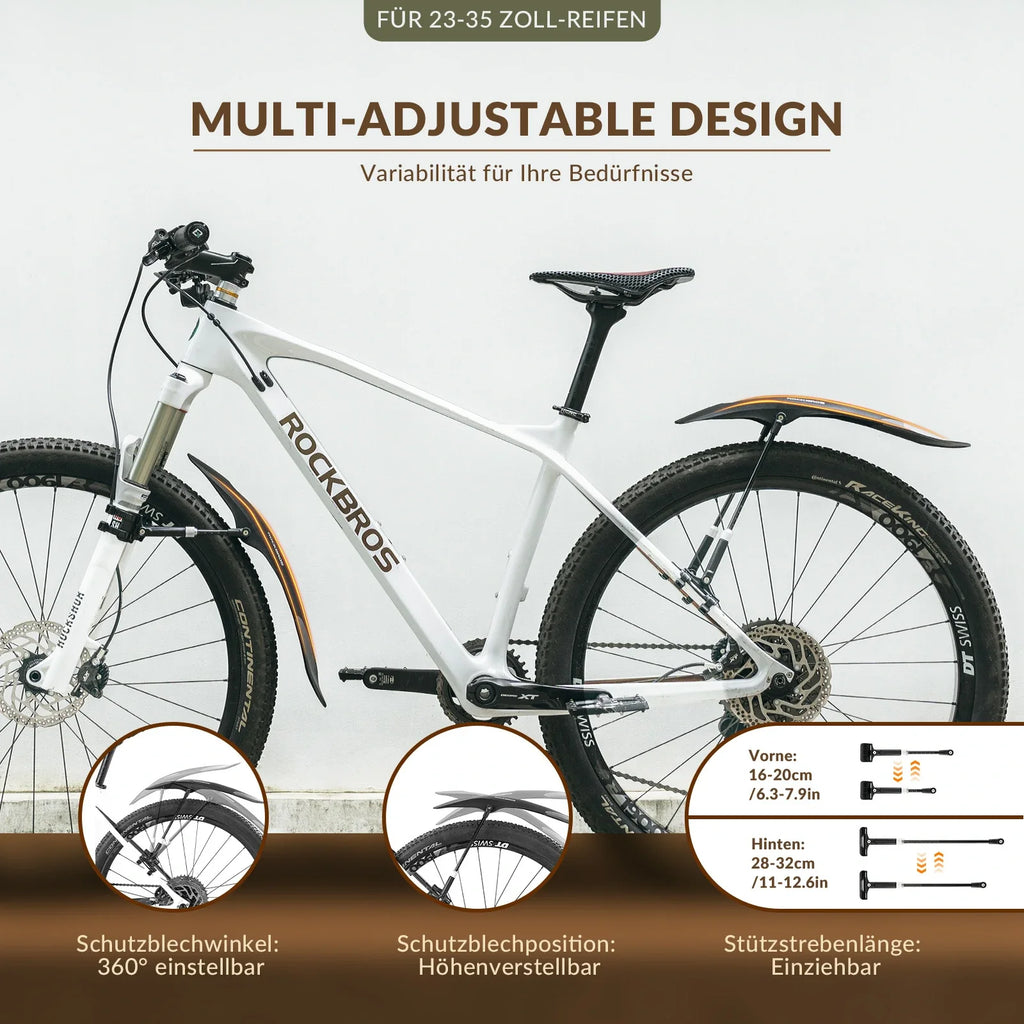 Fahrrad Schutzbleche Set Vorne/Hinten Flexible Fahrradschutzblech Verstellbar