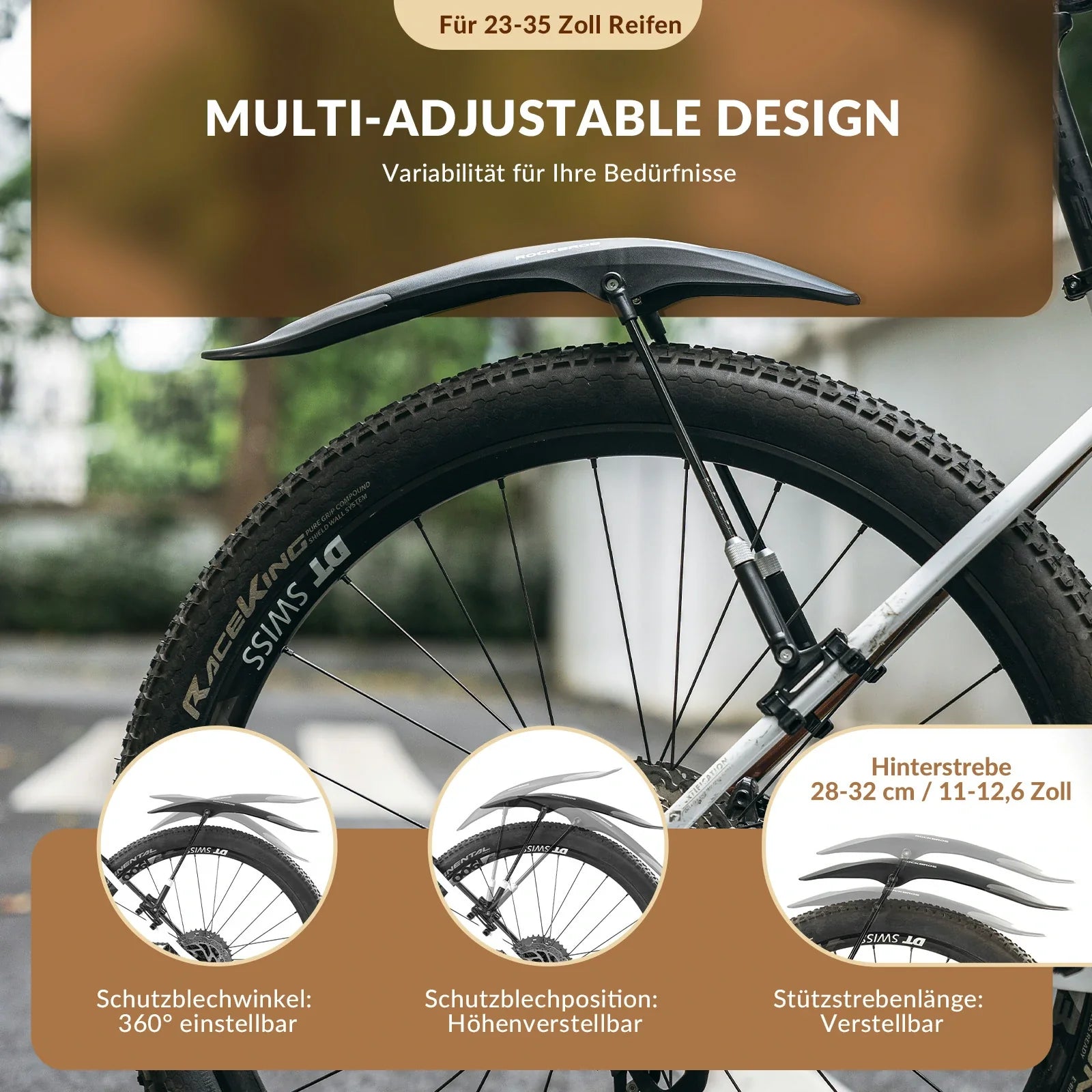 Fahrrad Schutzbleche Set Vorne/Hinten Flexible Fahrradschutzblech Verstellbar