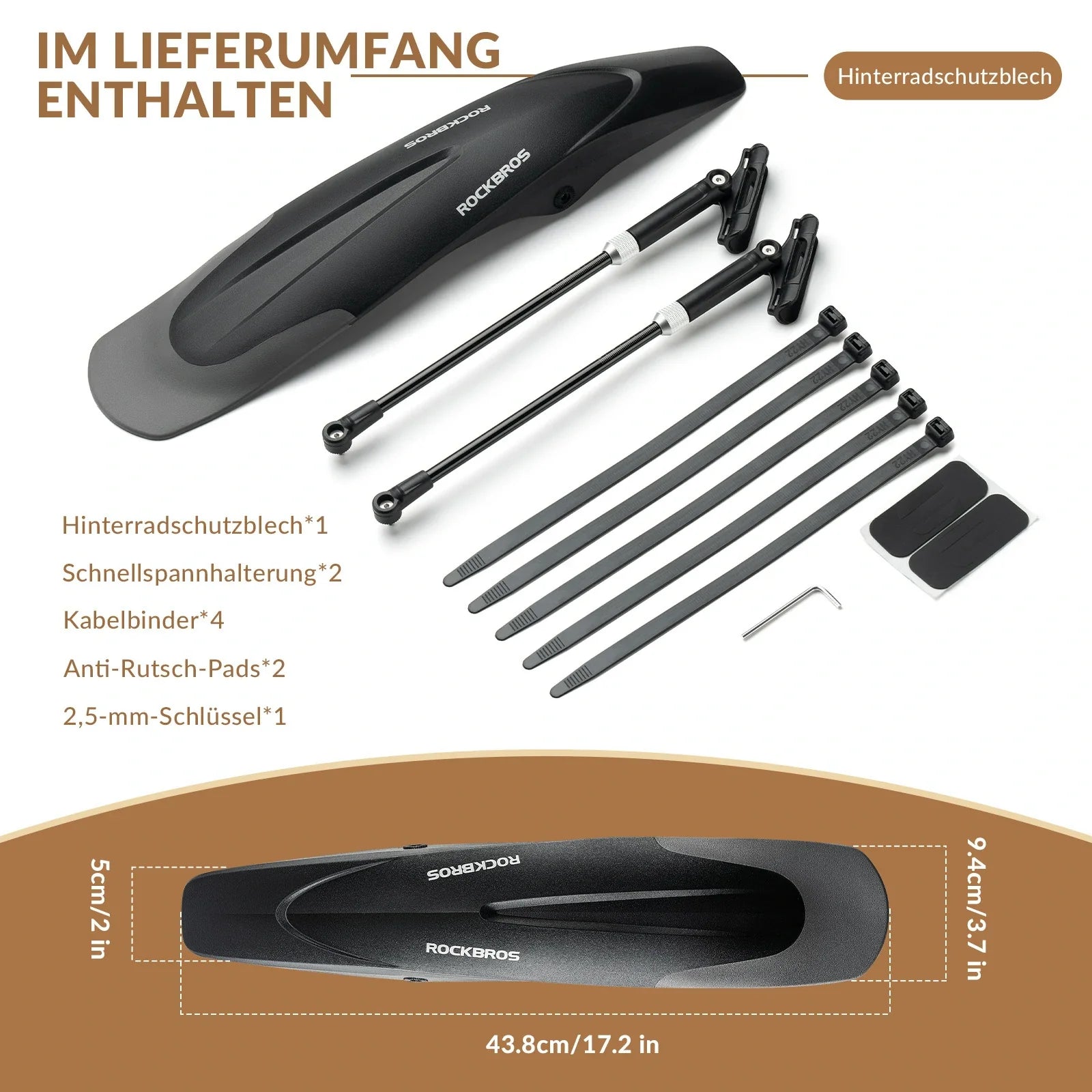 Fahrrad Schutzbleche Set Vorne/Hinten Flexible Fahrradschutzblech Verstellbar
