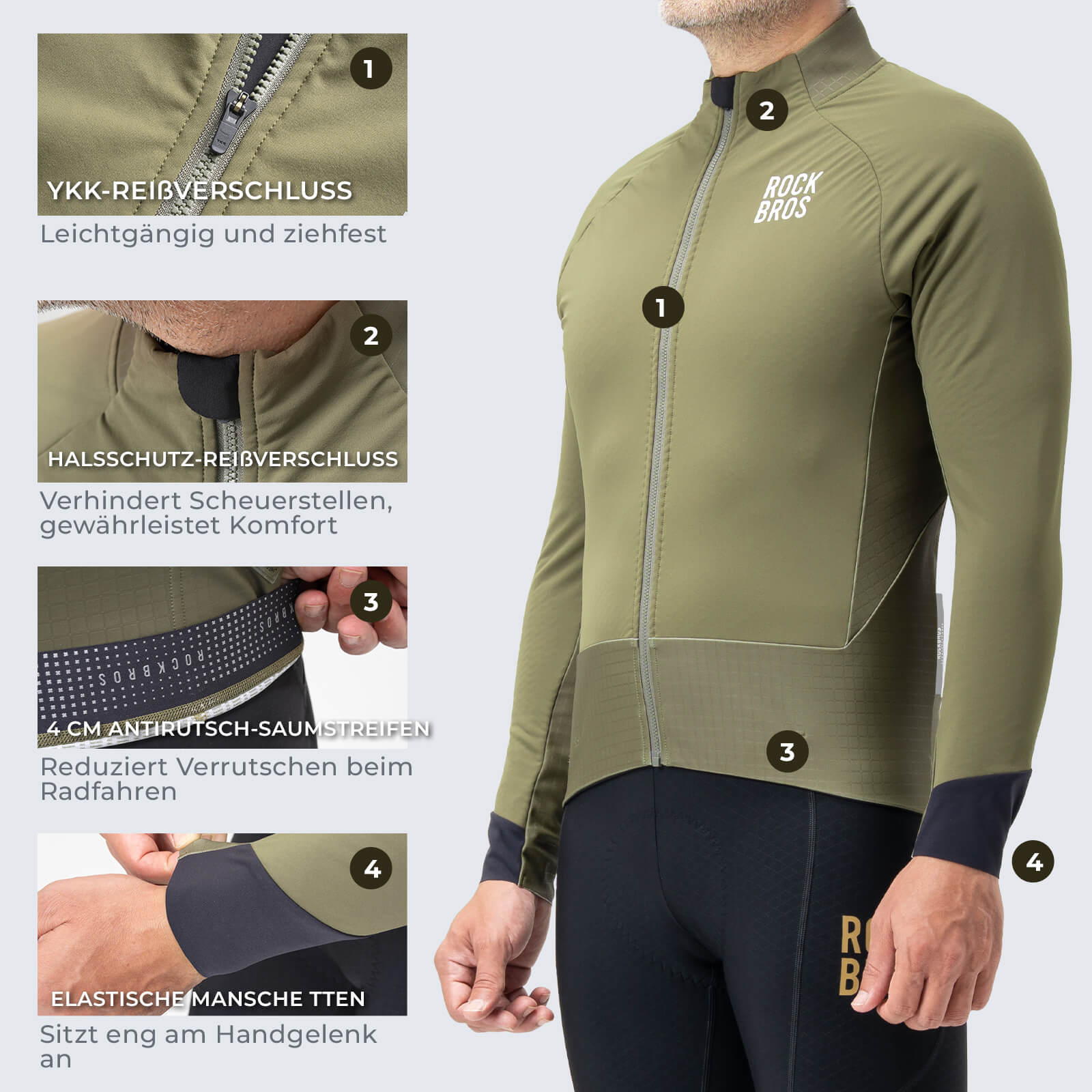 Fahrradjacke mit Reflexelementen Atmungsaktiv & Praktisch Herren