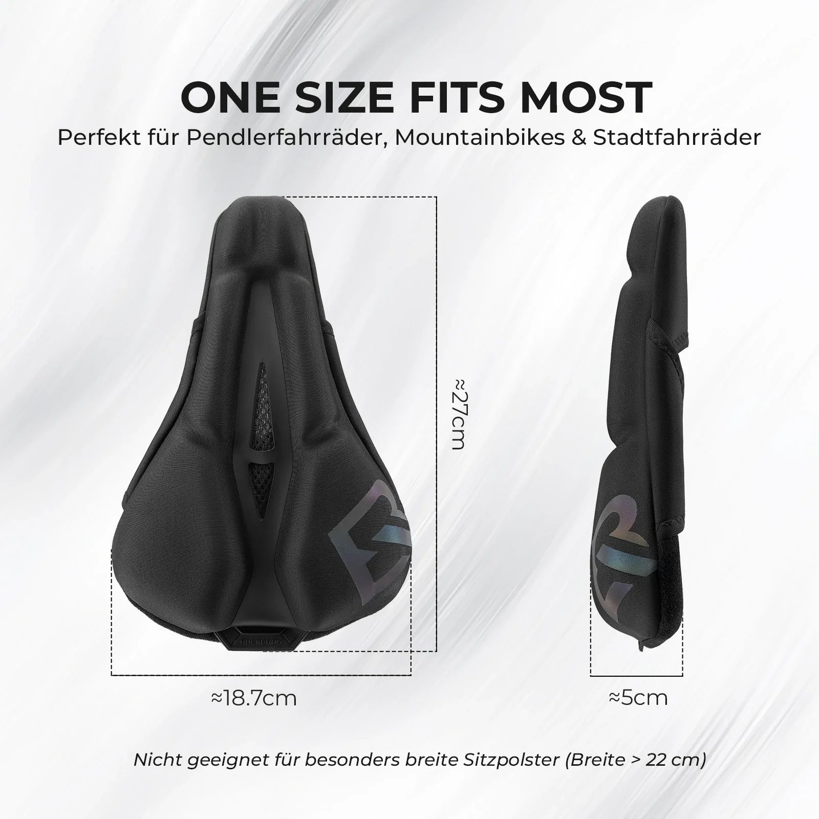 Fahrradsattel Überzug – Ergonomischer Sattelbezug Fahrrad mit Memory-Foam & 3D-geformter Polsterung