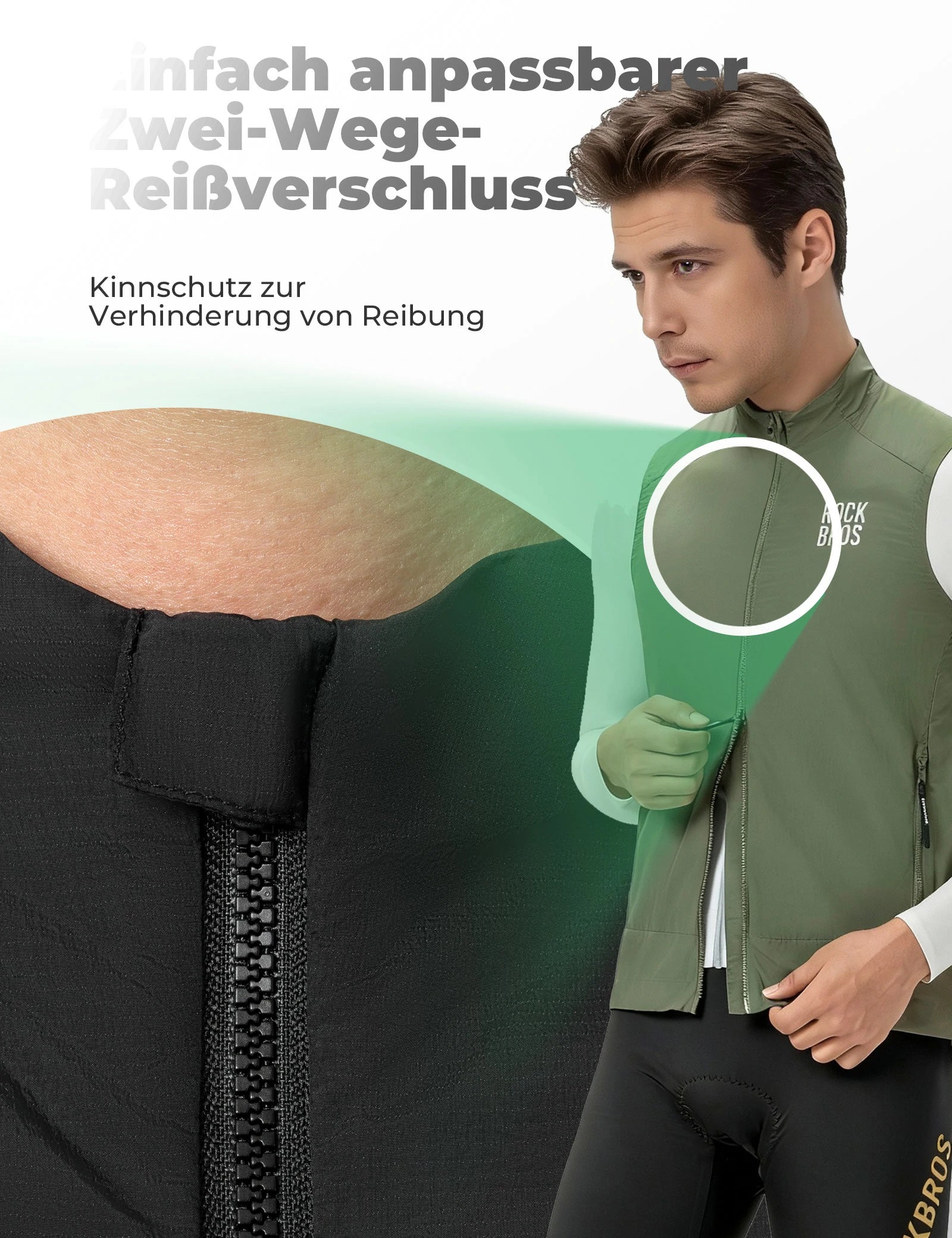 Fahrradweste Winddicht Leicht Atmungsaktiv Schnelltrocknend, Faltbar Radweste