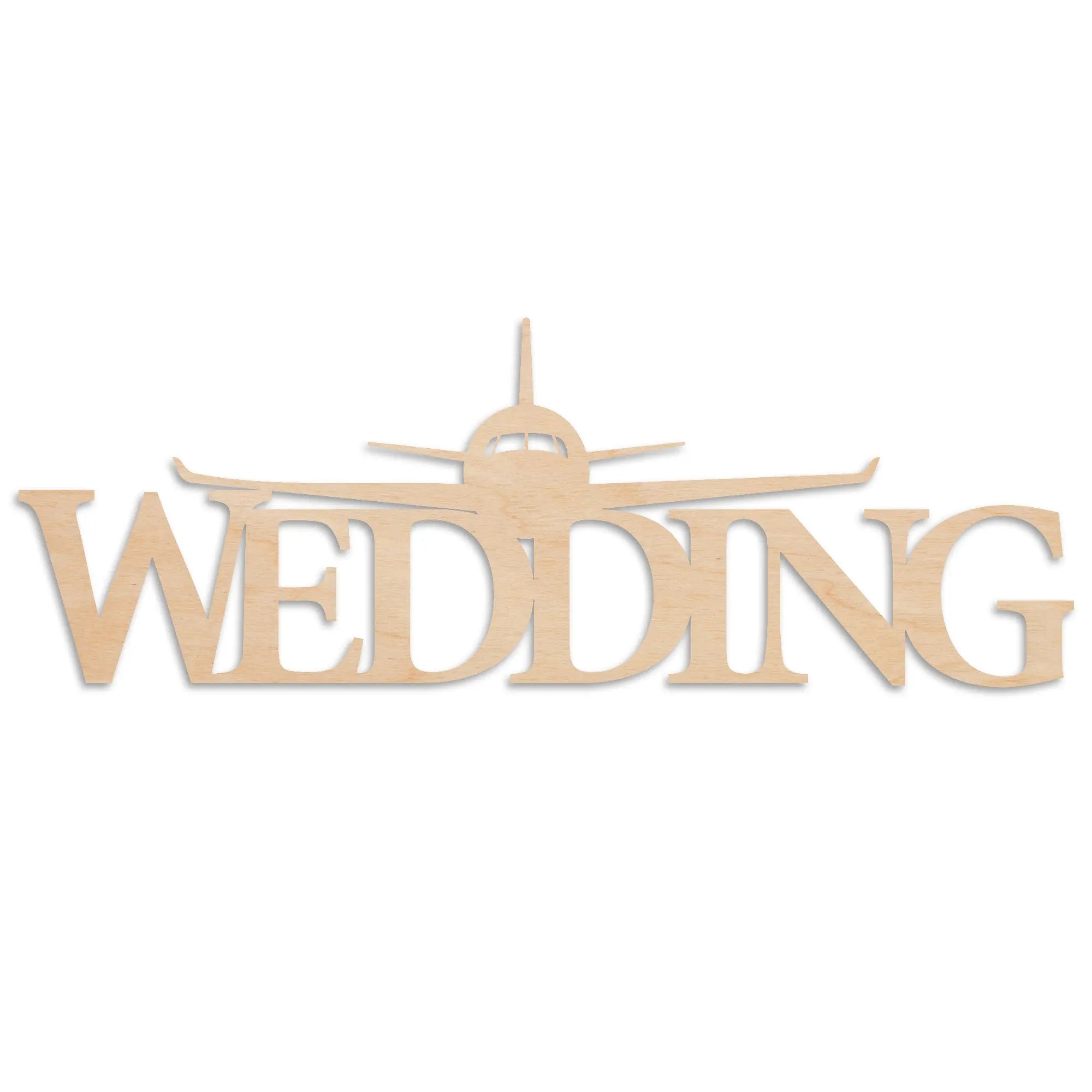 Großes Flugzeug "Wedding" Holzschild
