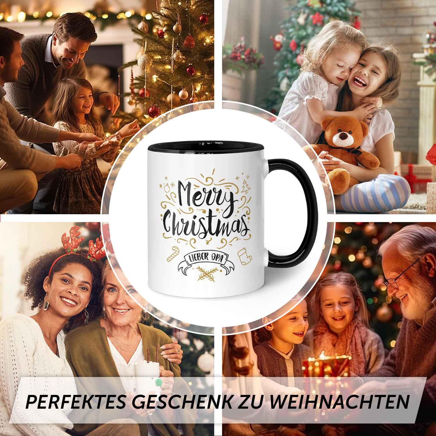 Bedruckte Tasse mit Weihnachtsmotiv im Merry Christmas Lieber Opa Design