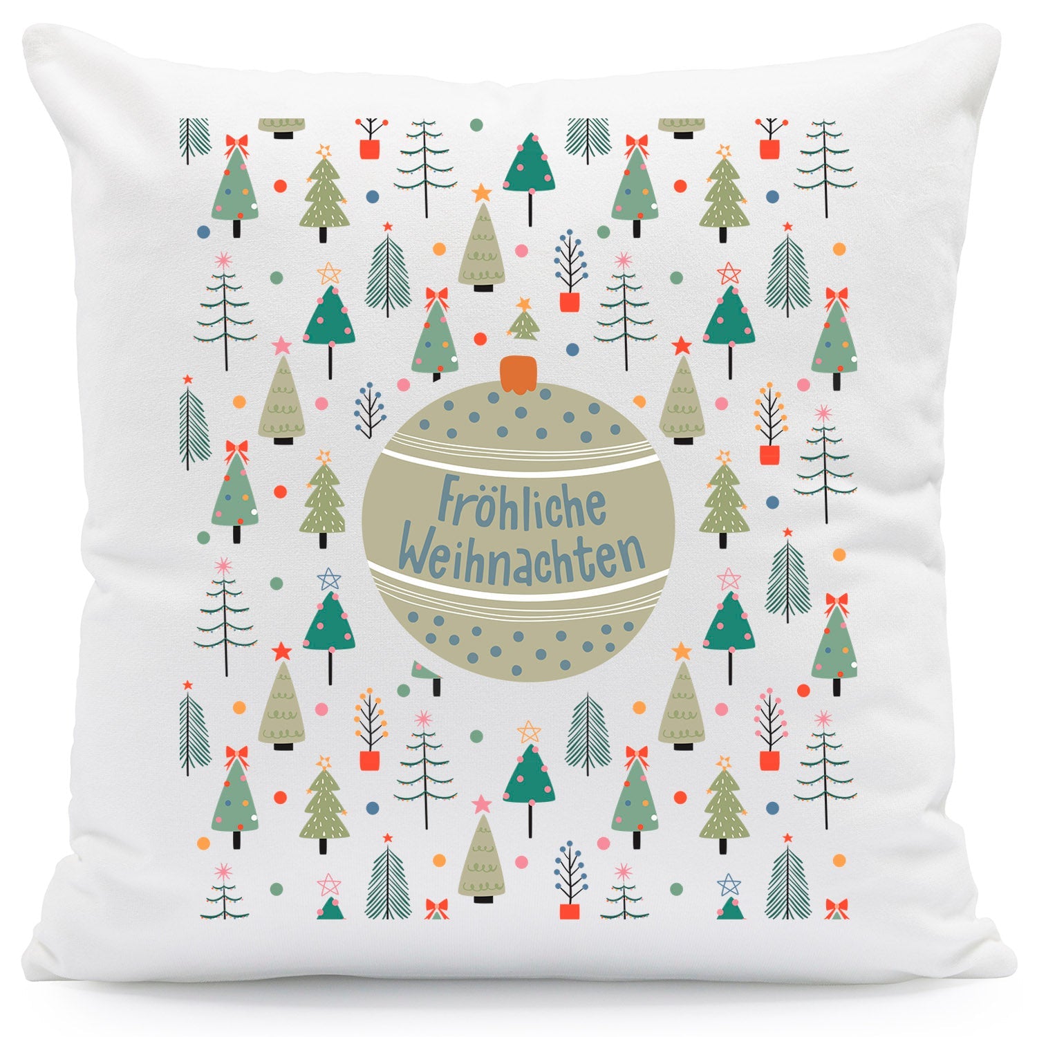Kissen mit Weihnachtsmotiv - Fröhliche Weihnachten - Weihnachtsdeko - Geschenke für Frauen & Männer