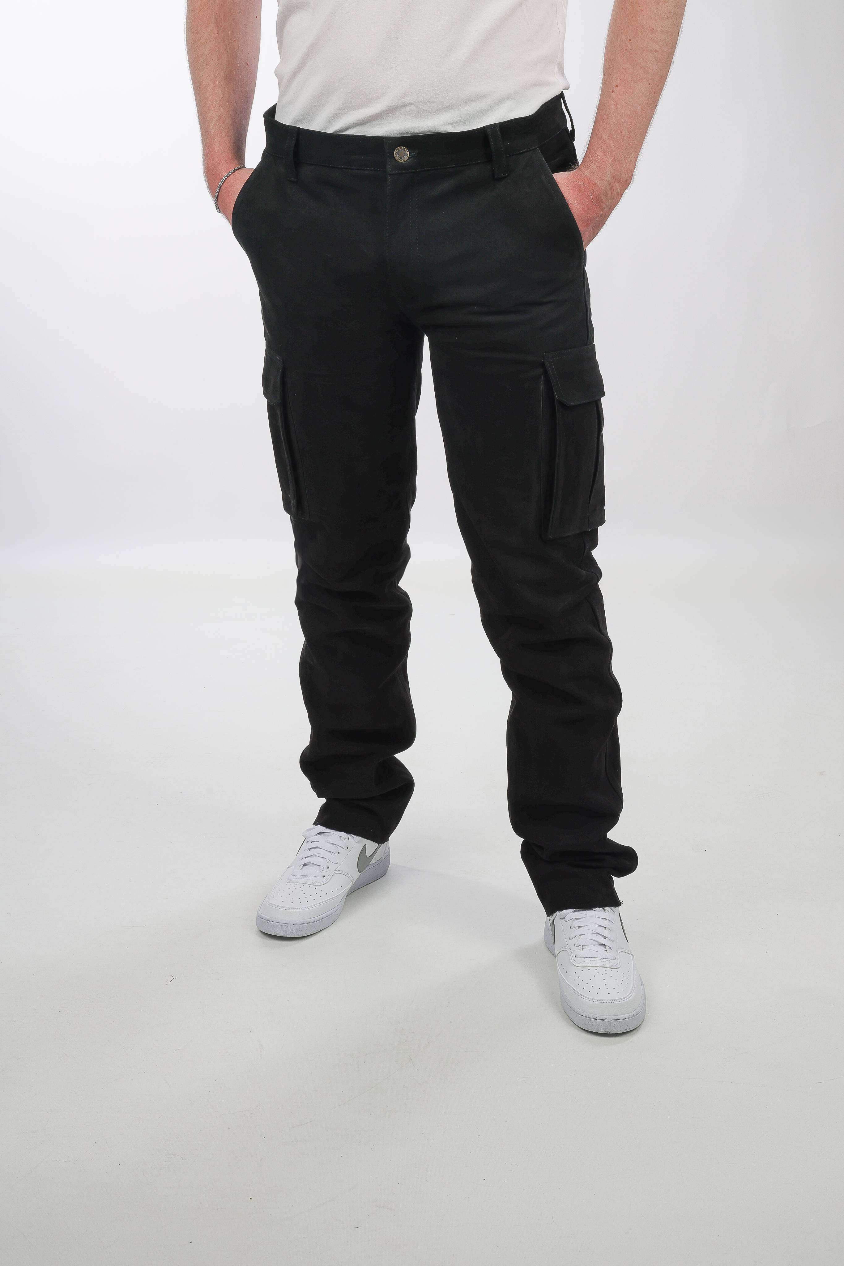 Herren Lederhose Cargo Nubuk