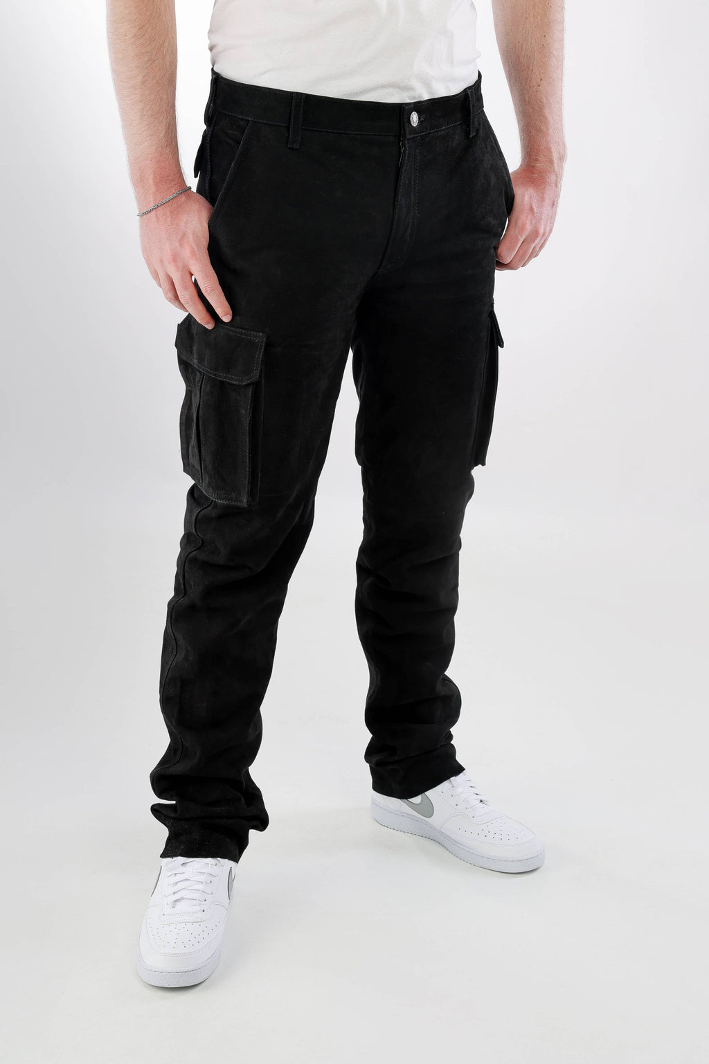 Herren Lederhose Cargo Nubuk