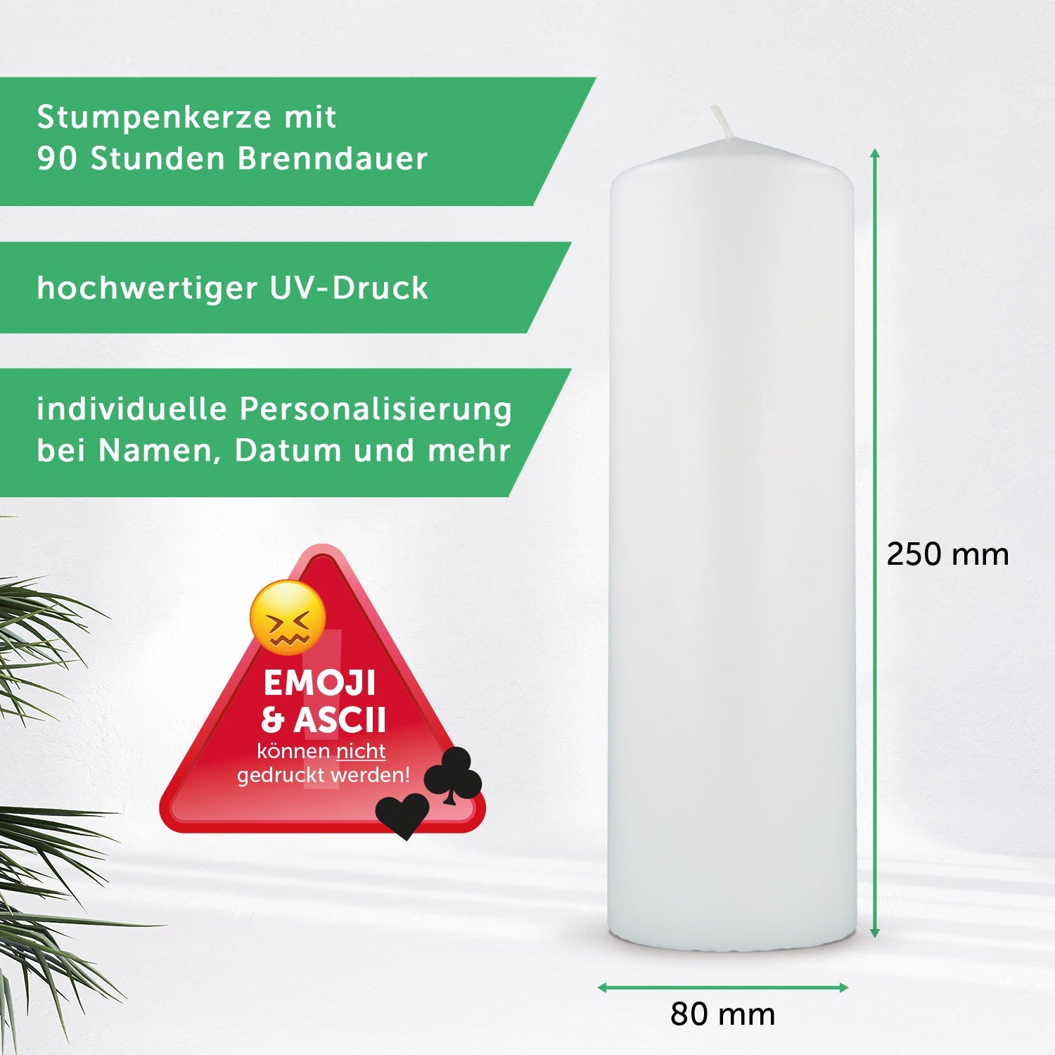 Bedruckte große Kerze "Definition Schicksal" - Paarkerze zum Valentinstag