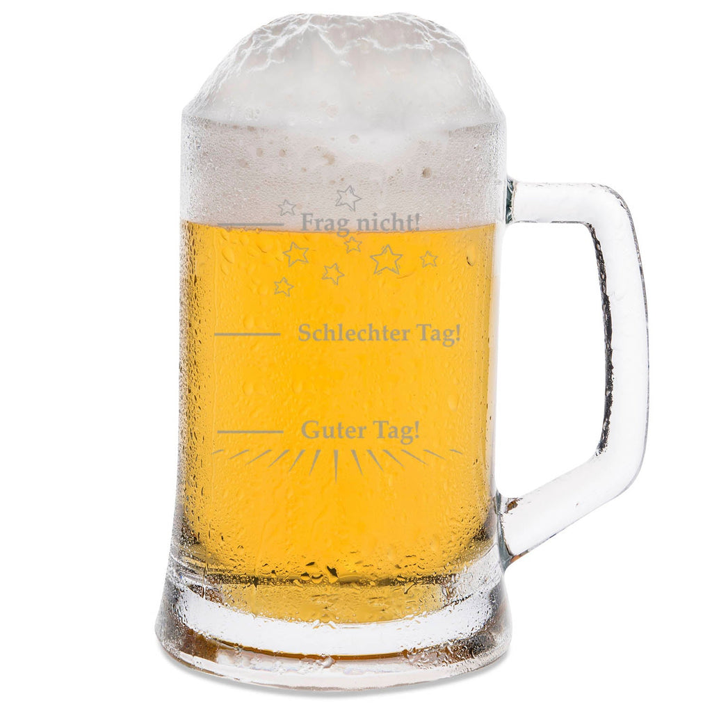 Montana Bierkrug mit Gravur "Guter Tag Schlechter Tag"