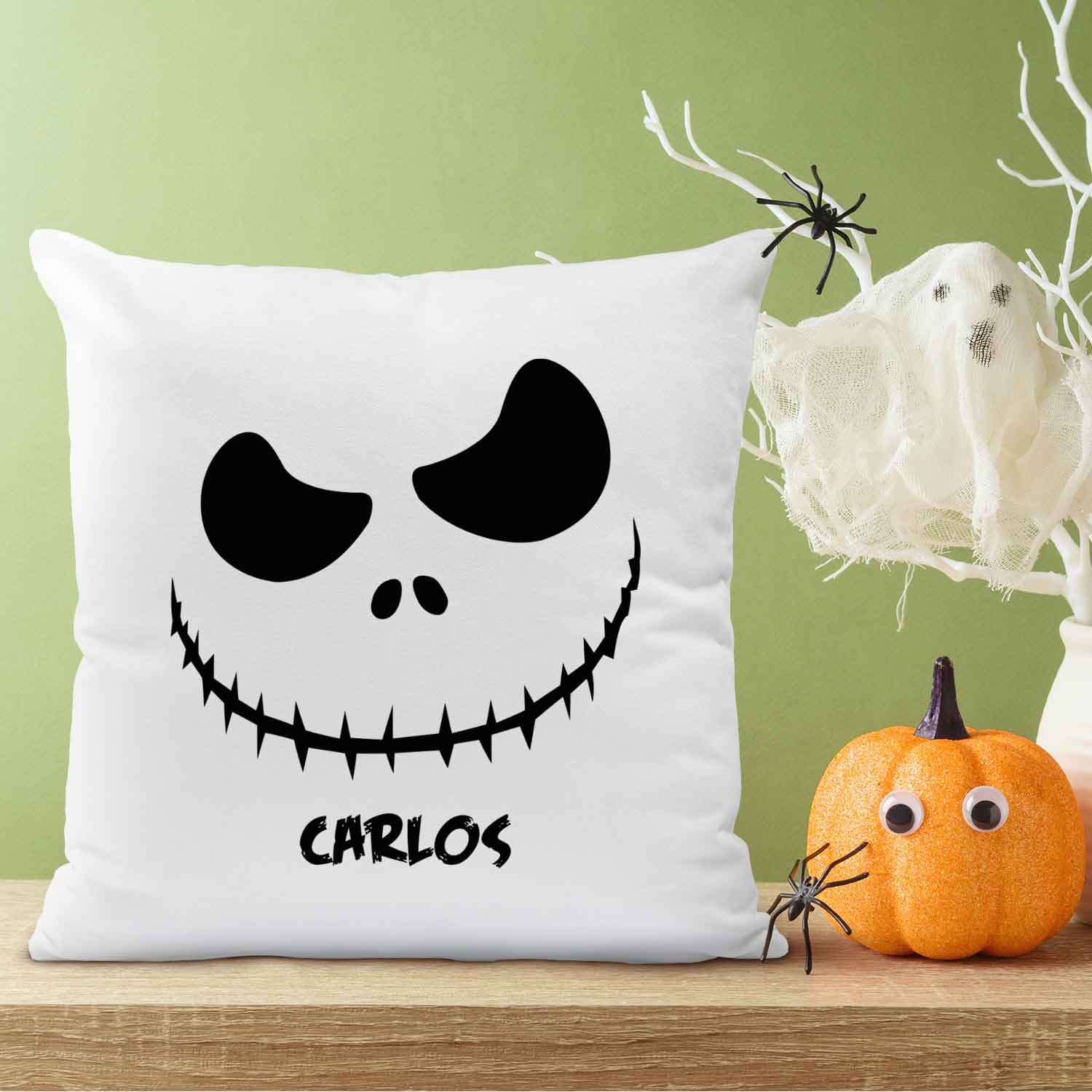 Bedrucktes Kissen mit Motiv Scary Face