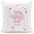 Bedrucktes Kissen mit Motiv Happy Valentines day Hearts
