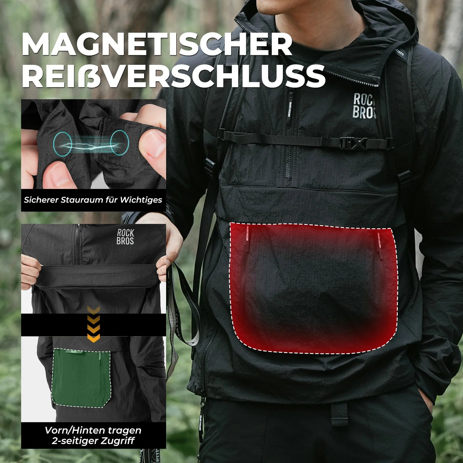 Herren Fahrradjacke Winddicht – Leicht, Atmungsaktiv für Radfahren, Wandern & Alltag