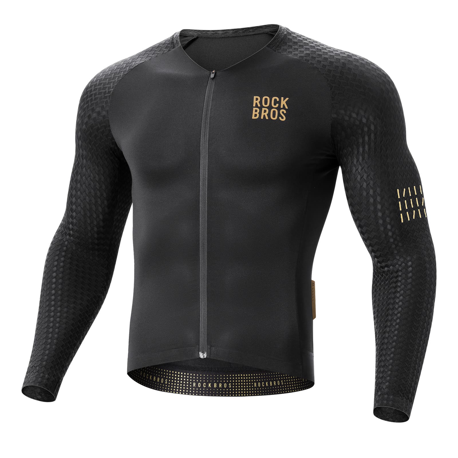 Herren Langarm-Radtrikot Atmungsaktiv Reflektierend mit 3D-Schnitt